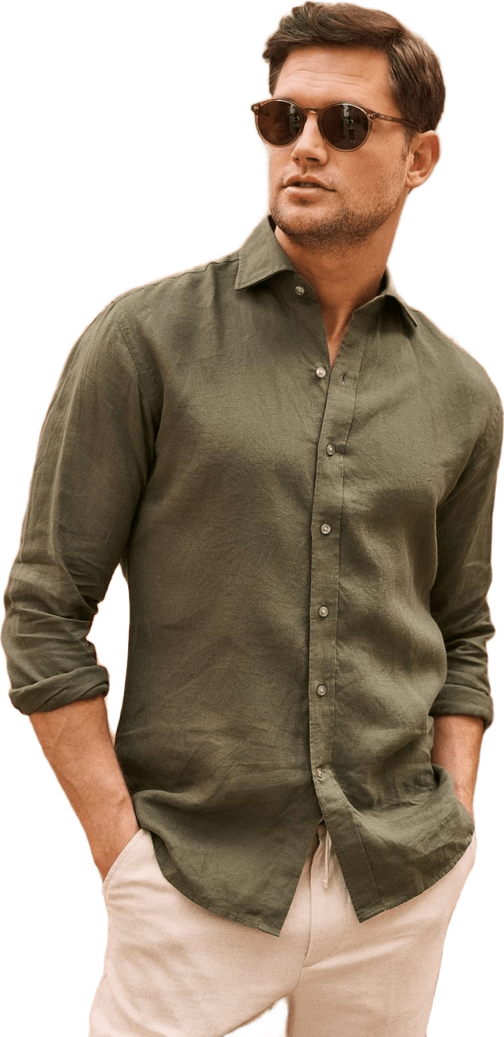 Linen Solid Smart Shirt (aeson)