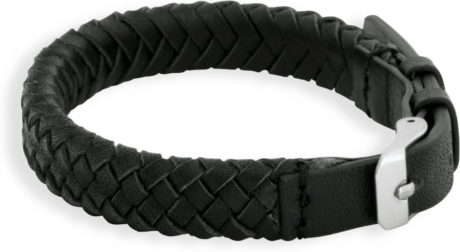 Link Leather Bracelet Black