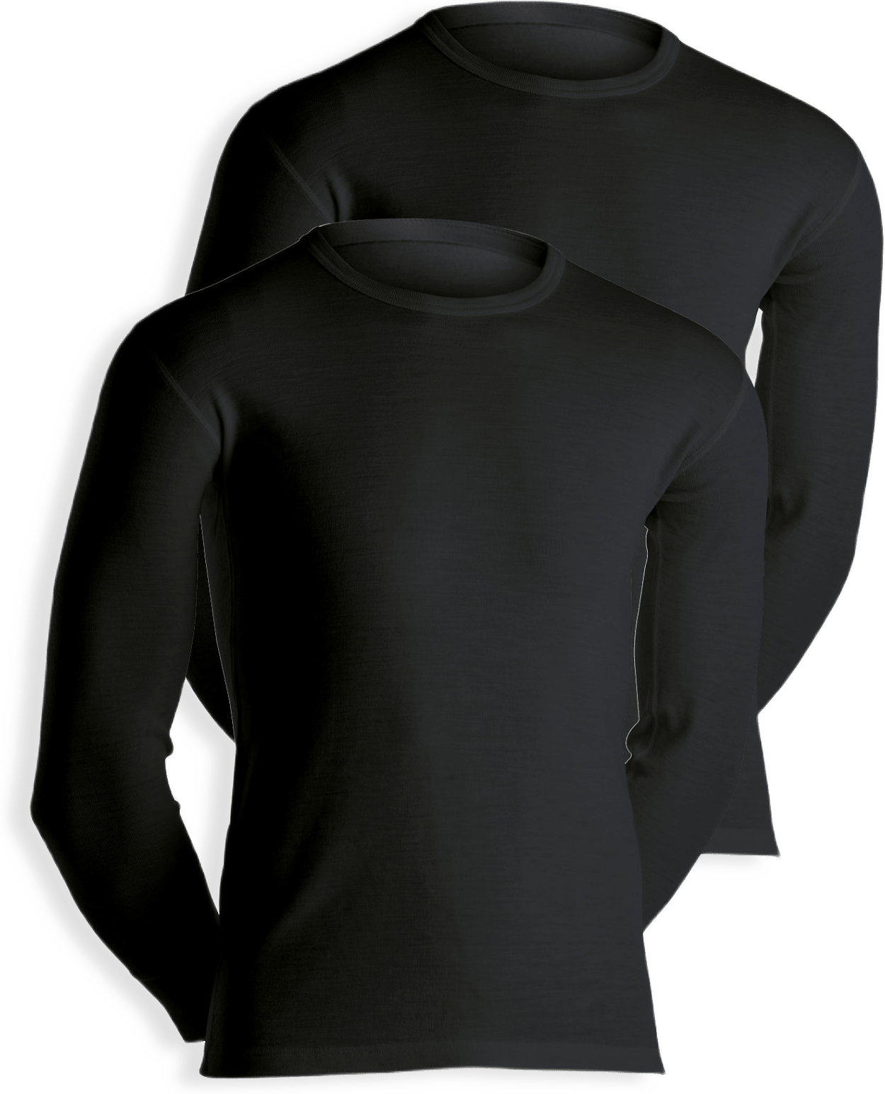 2-pack Långärmade T-shirts | Merinoull | Vit