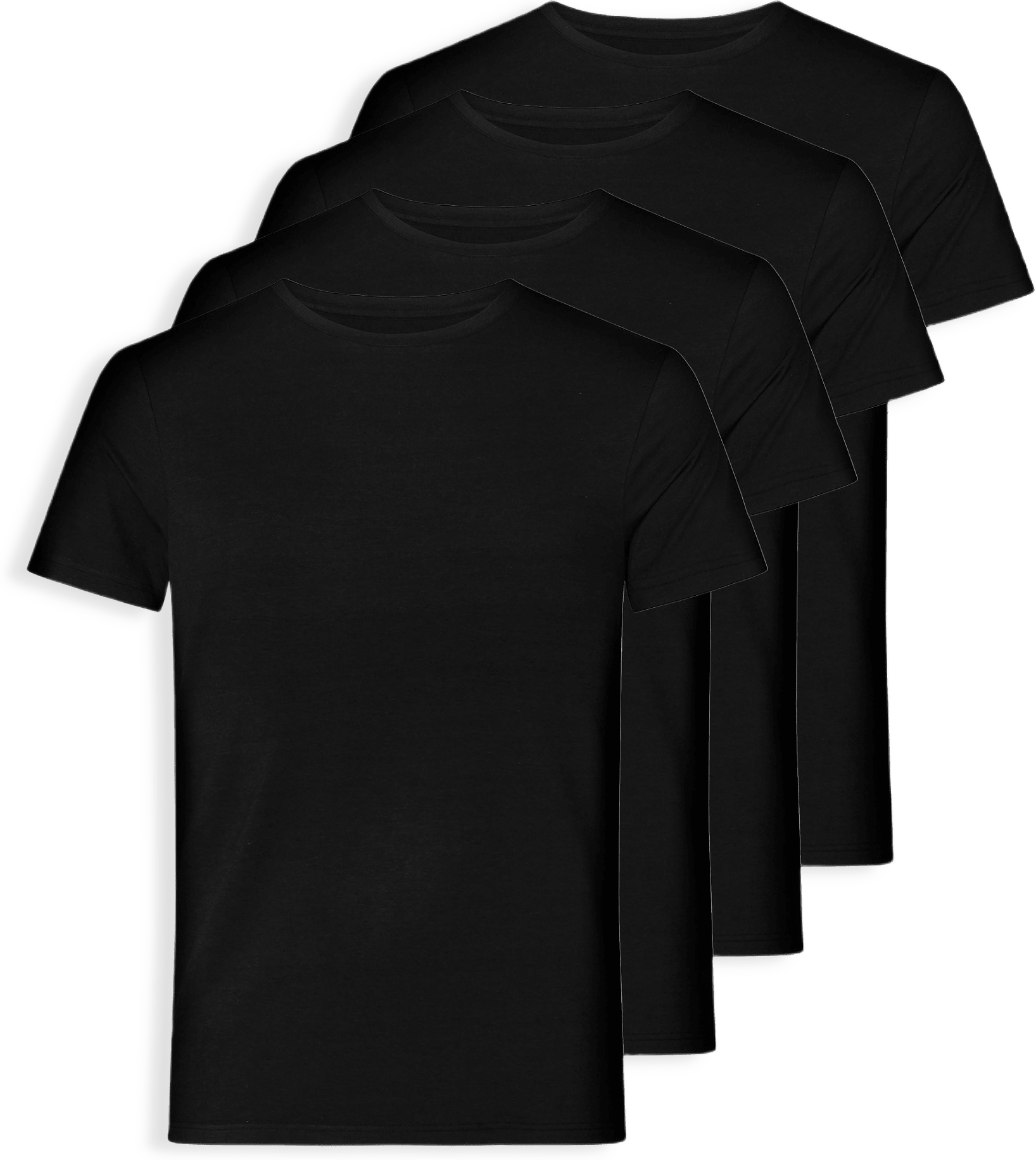 Bambu, T-shirt, 4-pack, Svart