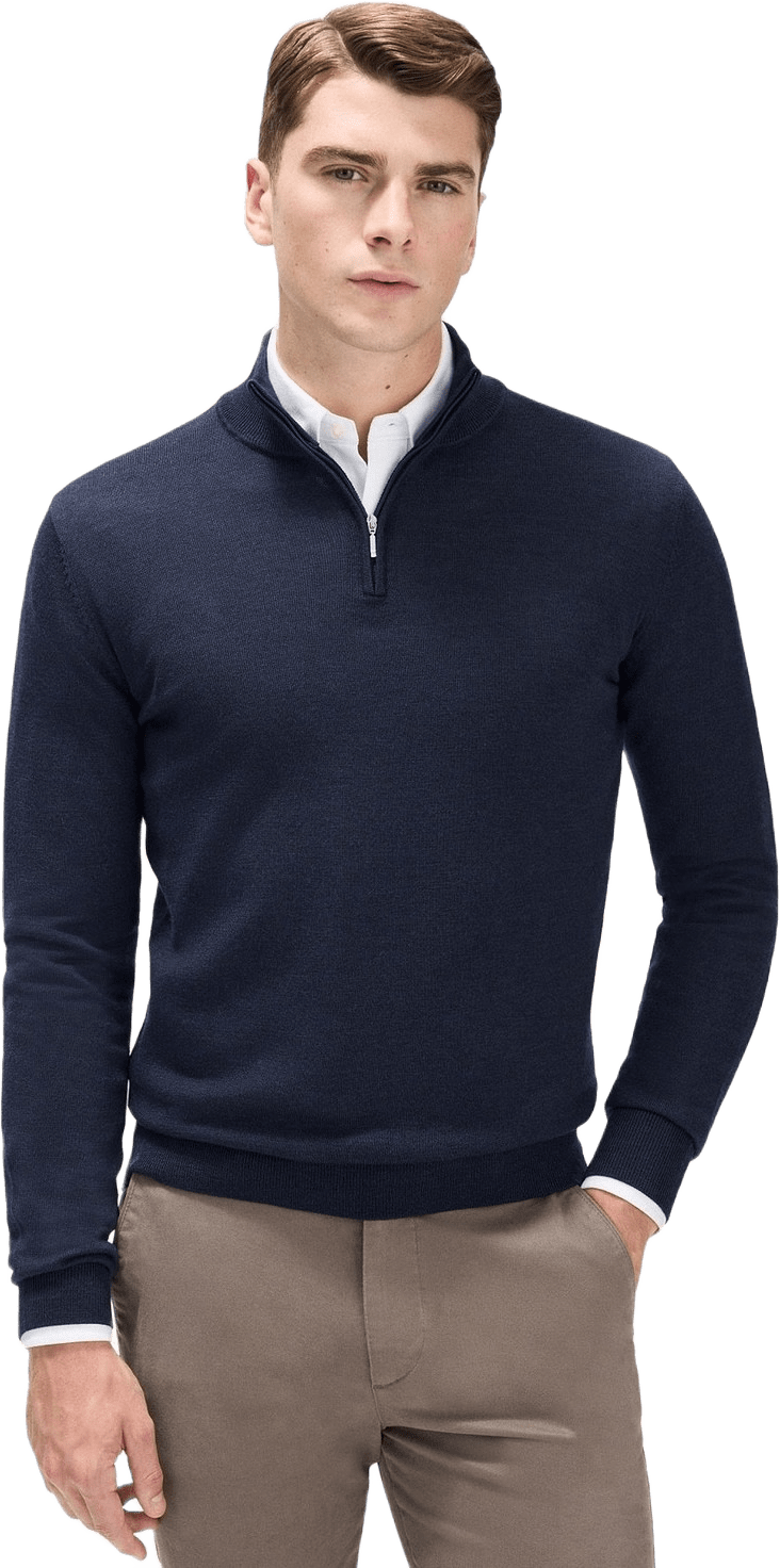 Beige Zipper Sweater Merino