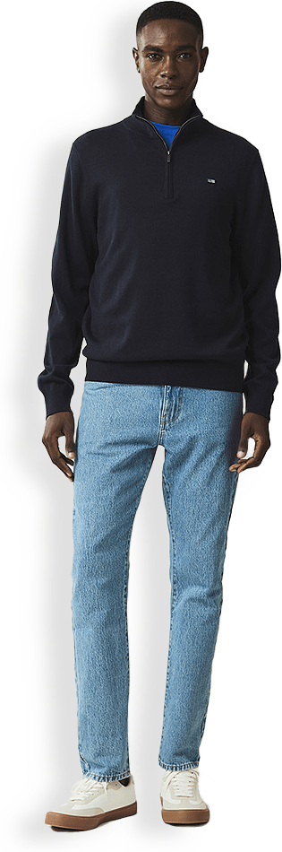 Clay Cotton Half-zip Sweater
