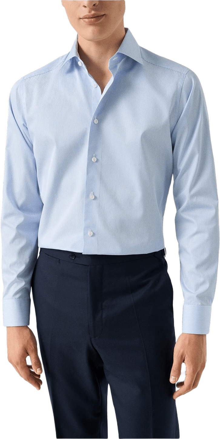 Randig Poplinskjorta I Supima 120 Slim Fit