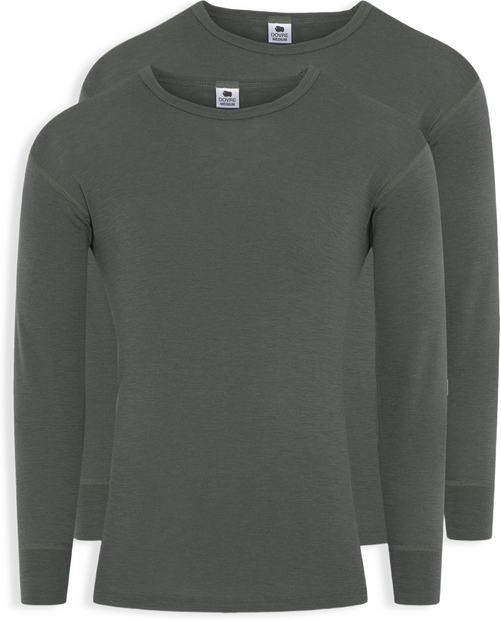 2-pack Långärmade T-shirts | Merinoull | Vit