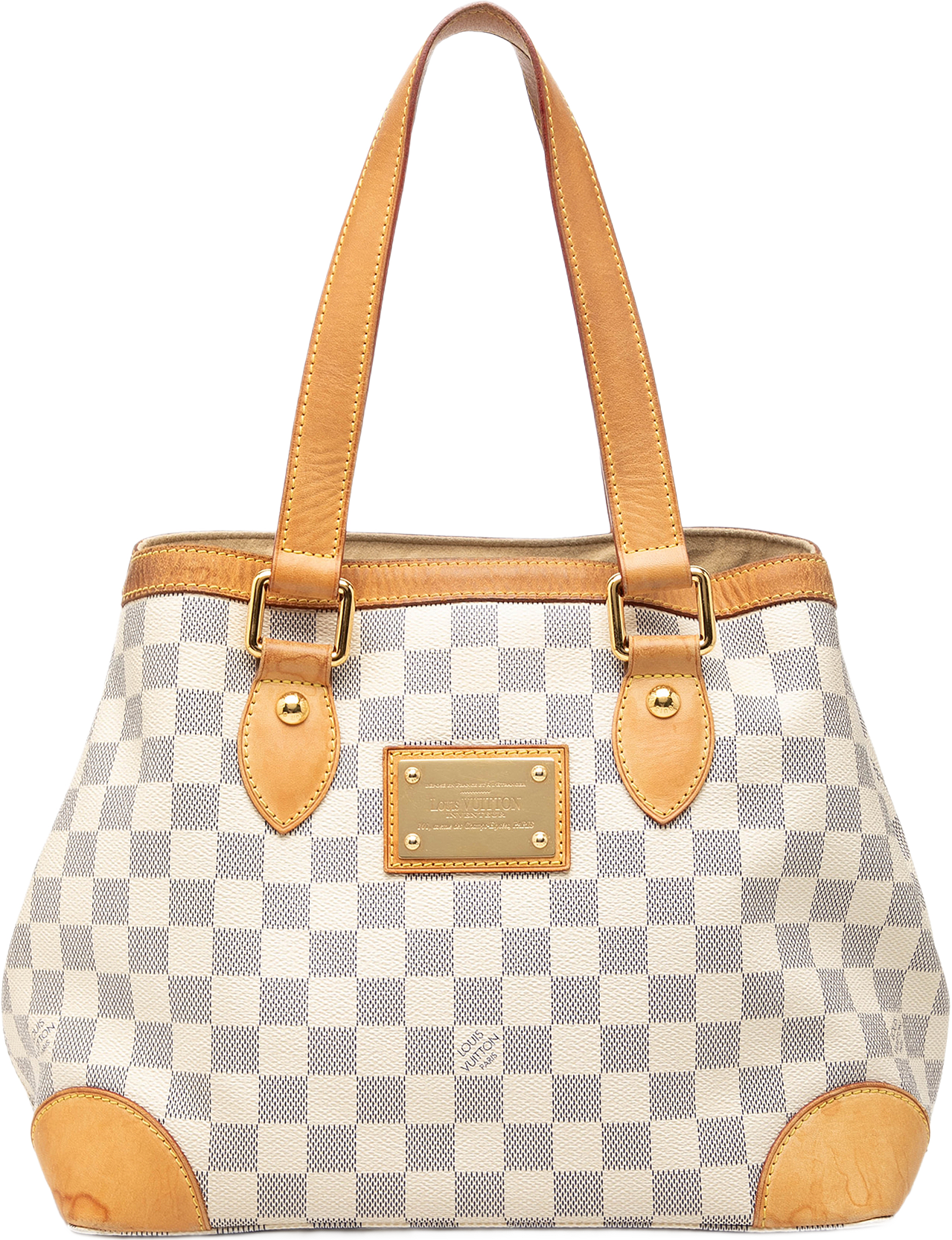 Louis Vuitton Damier Azur Hampstead Pm, från Luxclusif, i färgen vit.
