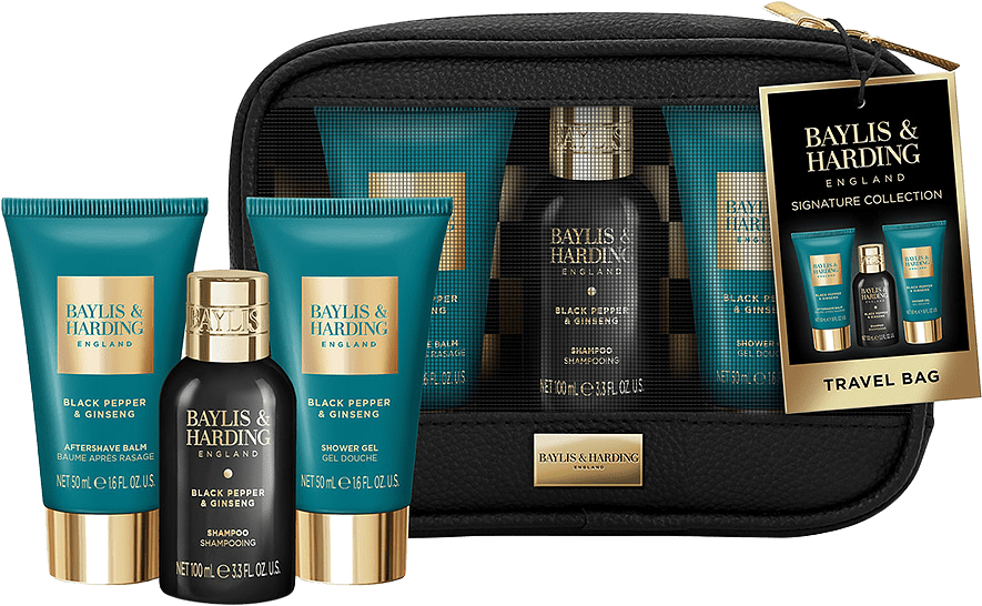Black Pepper & Ginseng Men's Travel Bag Gift Set, från Baylis & Harding.