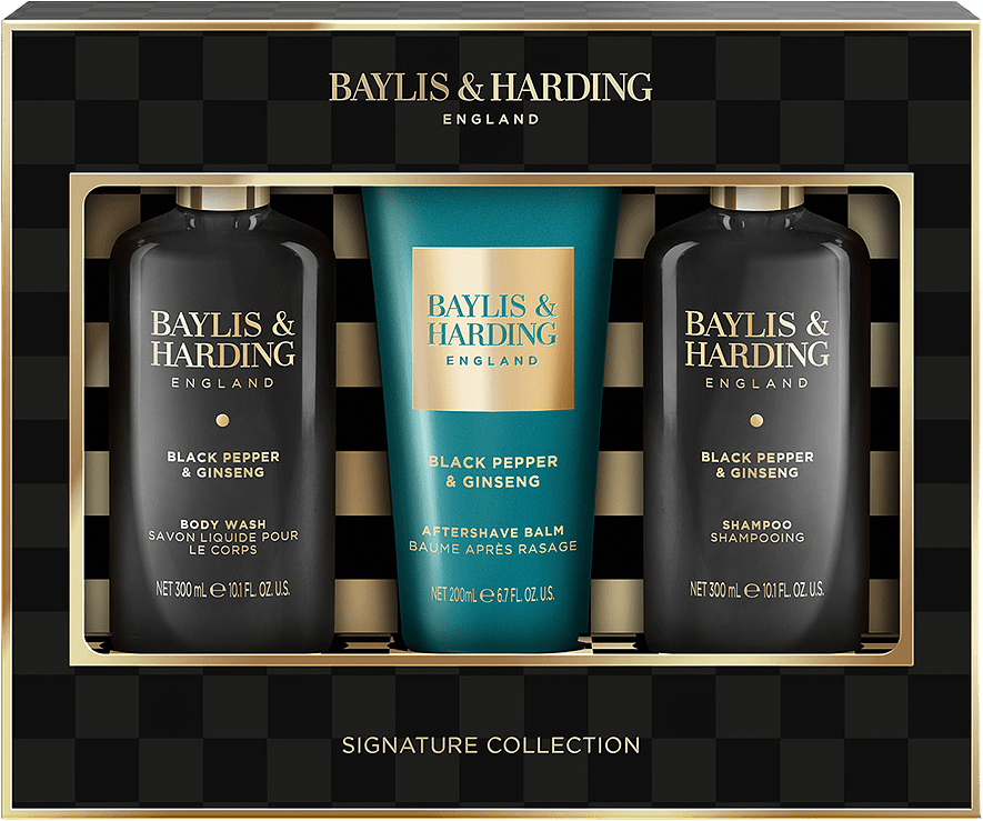 Black Pepper & Ginseng Men's Luxury Bathing Trio Gift Set, från Baylis & Harding.