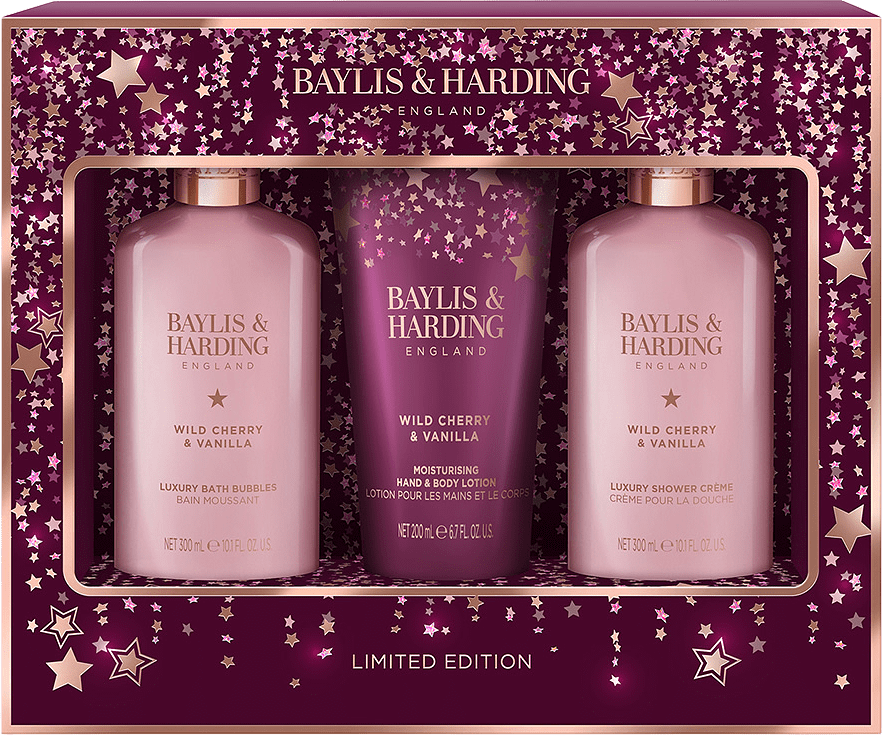 Wild Cherry & Vanilla Luxury Bathing Essentials Gift Set, från Baylis & Harding.