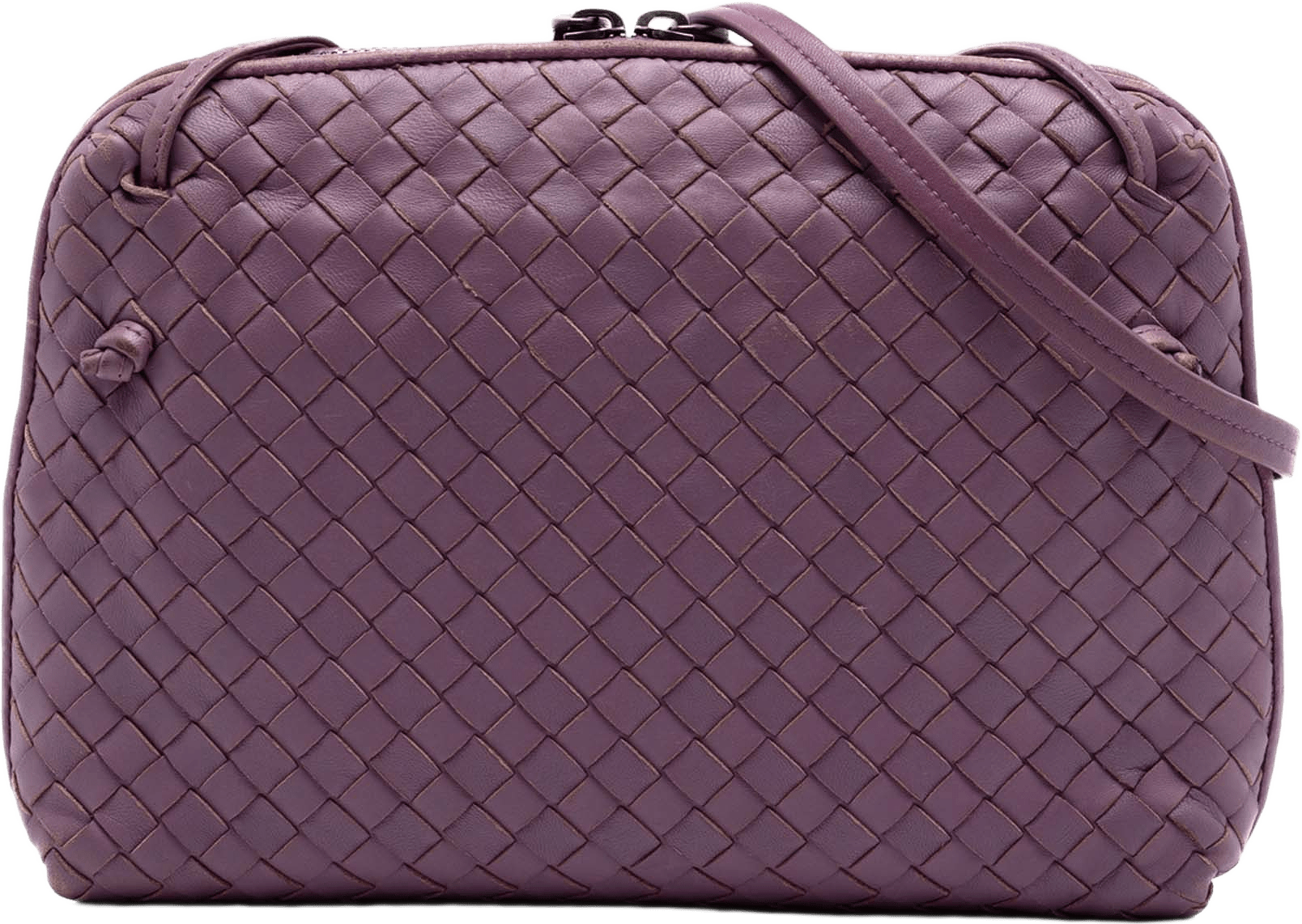 Bottega Veneta Nappa Intrecciato Nodini Crossbody, från Luxclusif, i färgen purple.