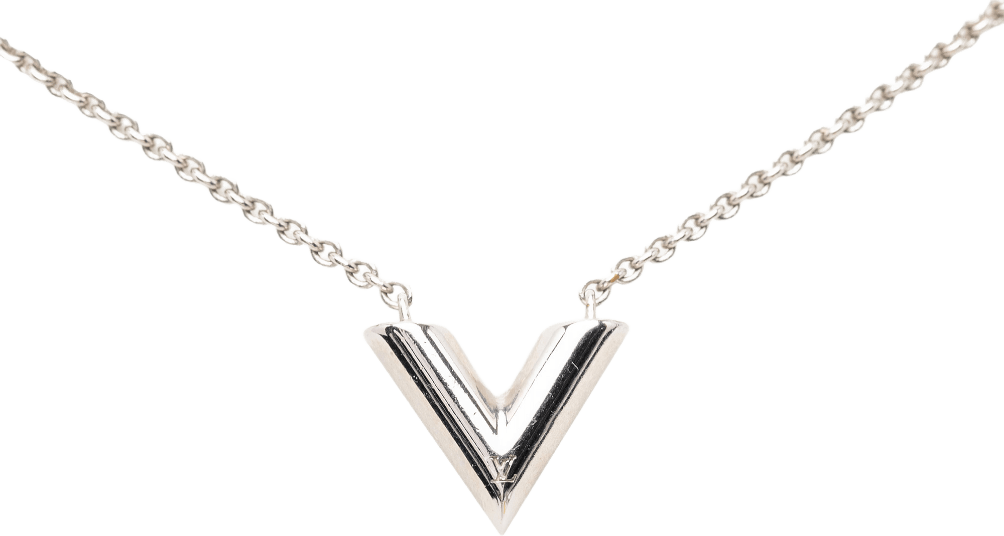Louis Vuitton Brass Essential V Supple Necklace, från Luxclusif, i färgen silver.
