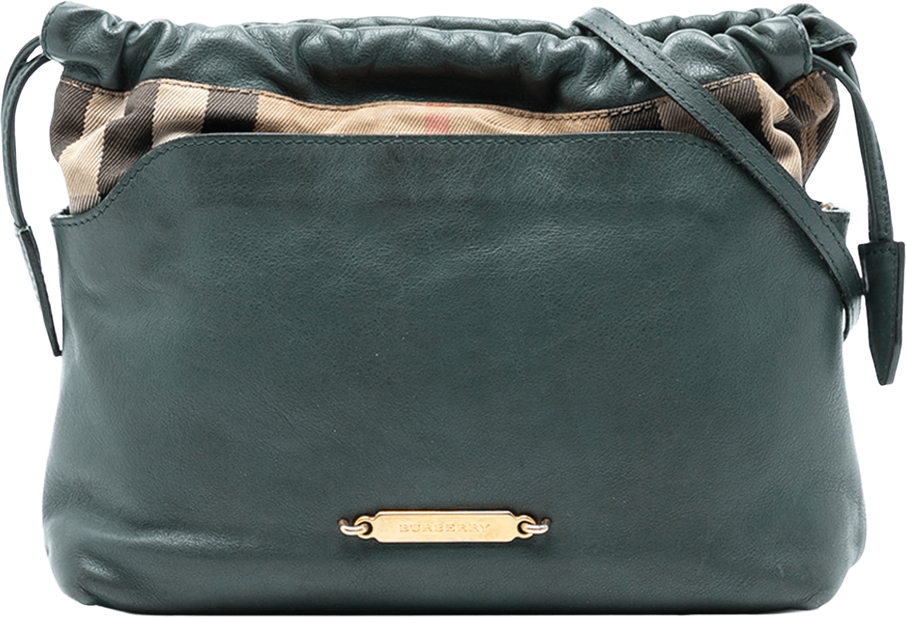 Burberry House Check Canvas And Calfskin Little Crush Crossbody, från Luxclusif, i färgen dark green.