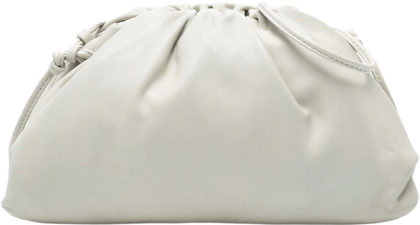 Bottega Veneta Lambskin The Mini Pouch Crossbody, från Luxclusif, i färgen off white.