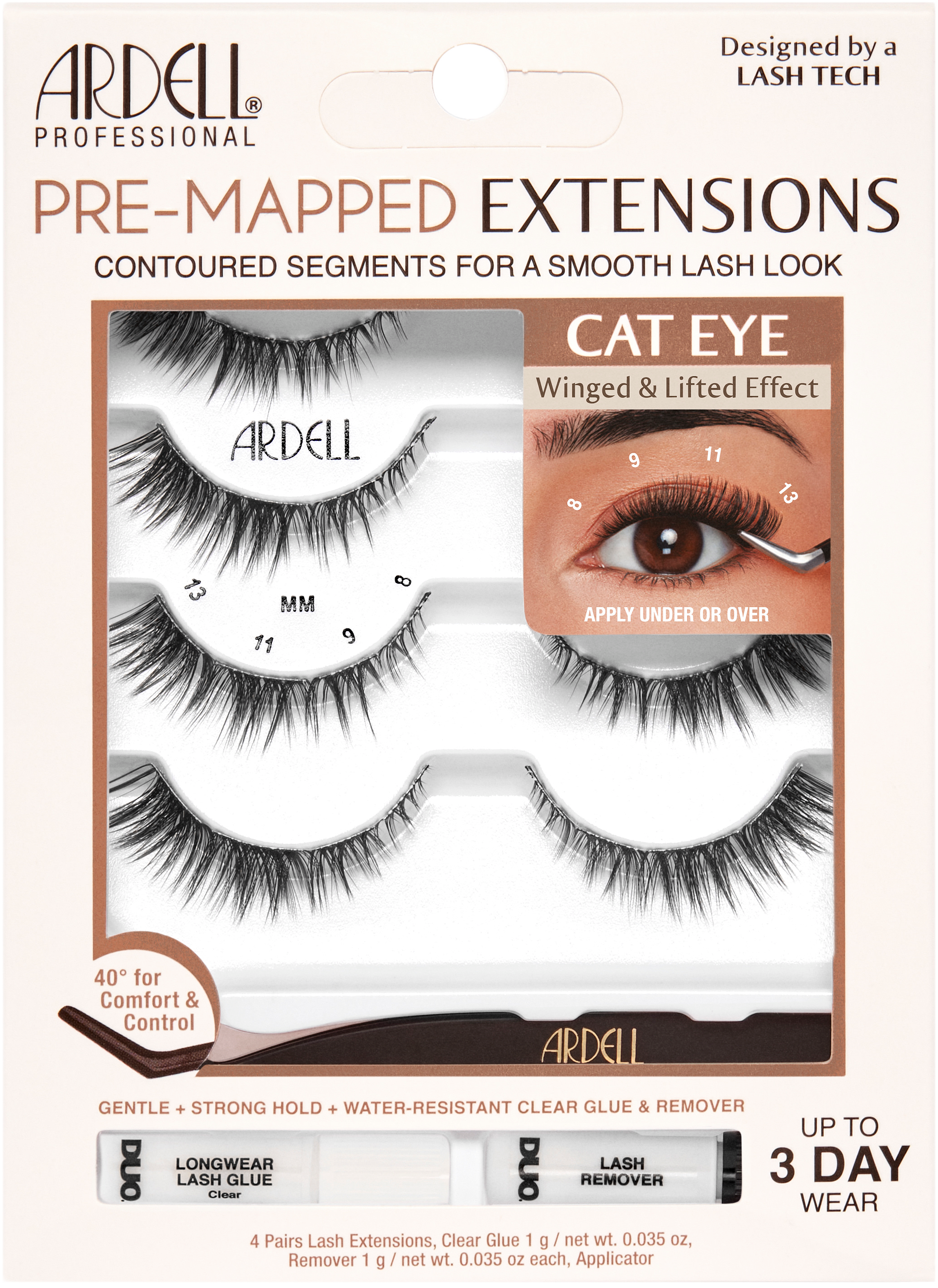 Pre-Mapped Extensions Cat Eye, från Ardell, i färgen Cat Eye.