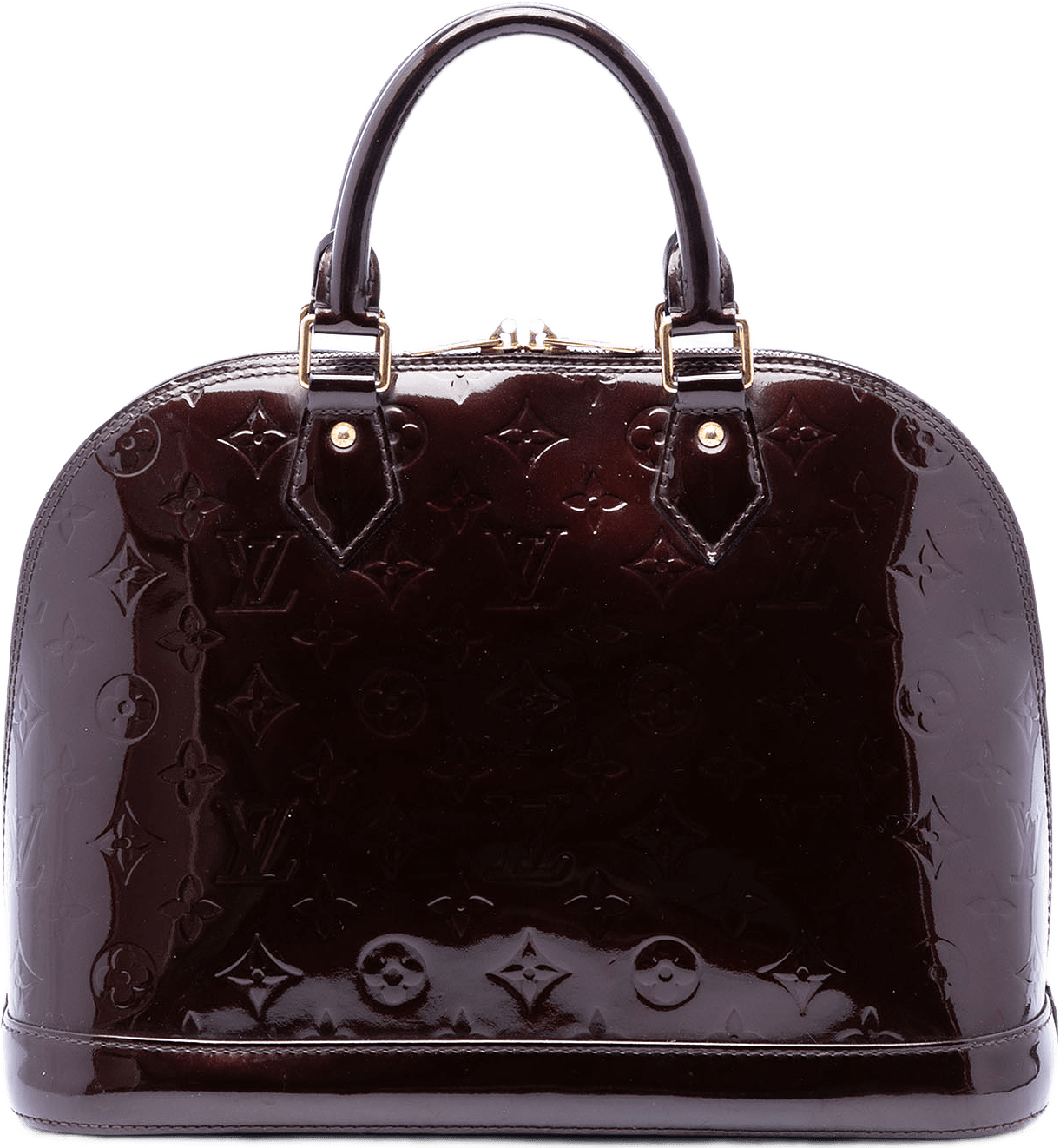 Louis Vuitton Monogram Vernis Alma Pm, från Luxclusif, i färgen purpur.