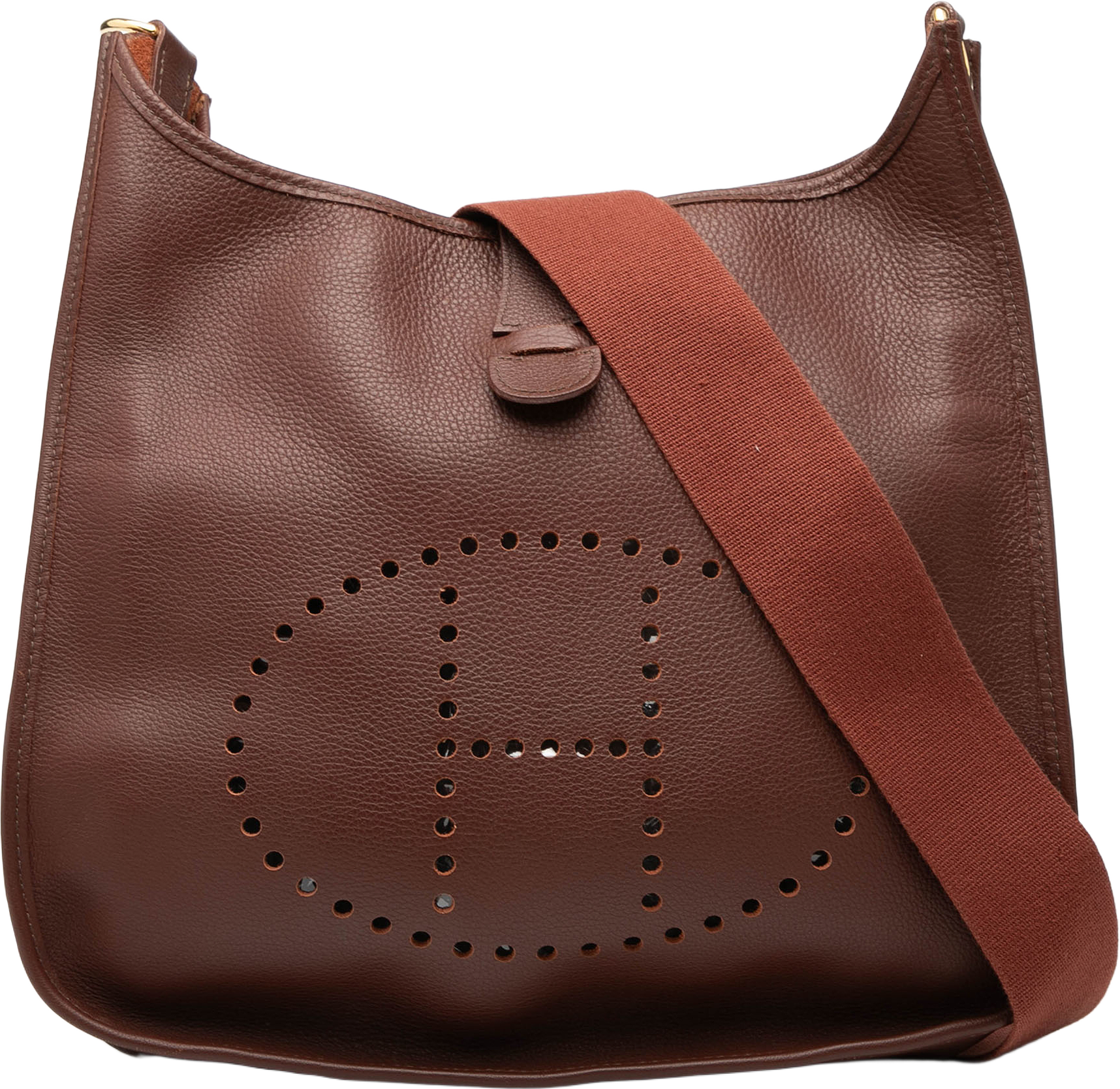 Hermès Clemence Evelyne I Pm, från Luxclusif, i färgen rust.