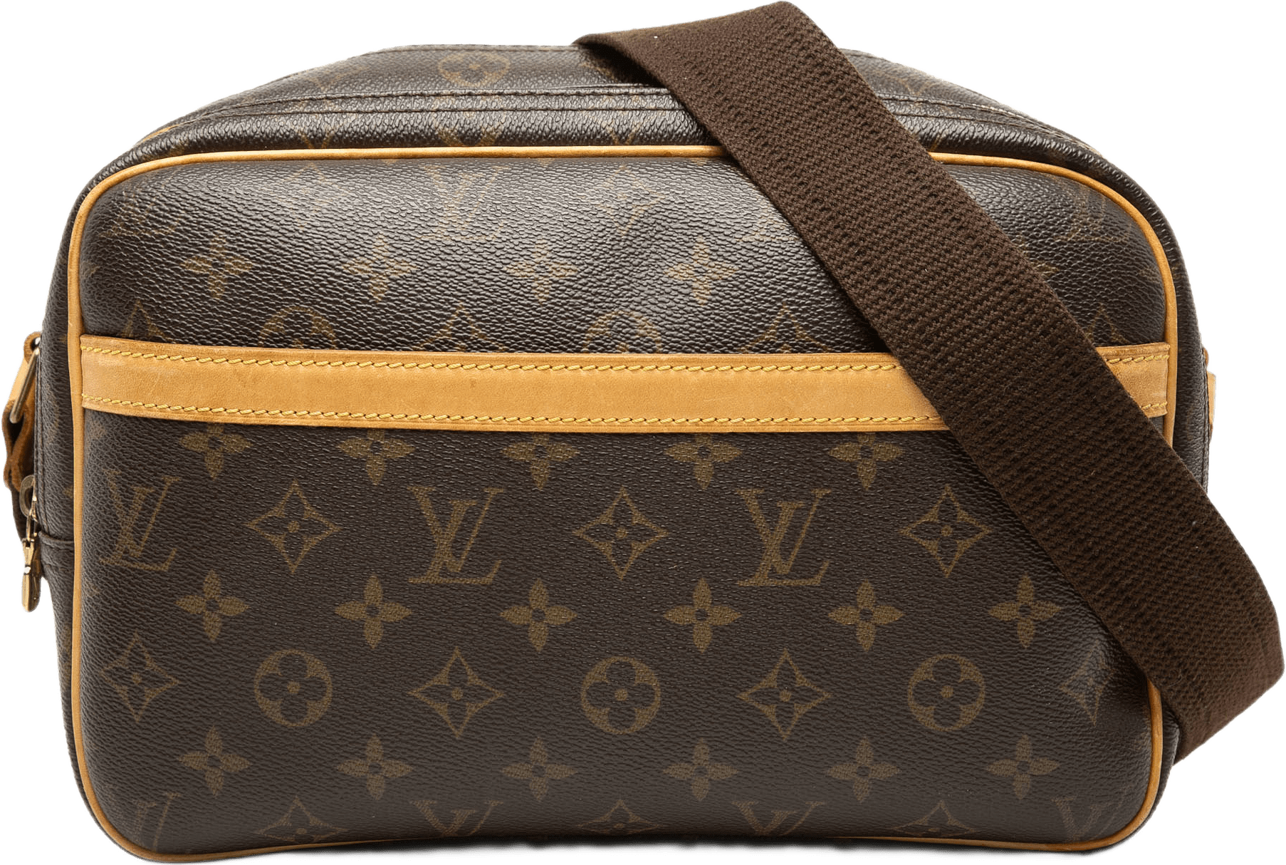 Louis Vuitton Monogram Reporter Pm, från Luxclusif, i färgen brun.