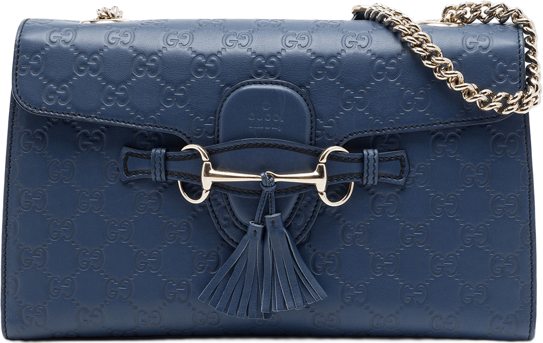 Gucci Medium Guccissima Emily Shoulder Bag, från Luxclusif, i färgen blå.