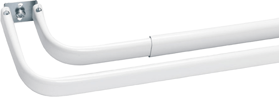 G-skena Dubbel, reglerbar, från Kirsch, i färgen White.