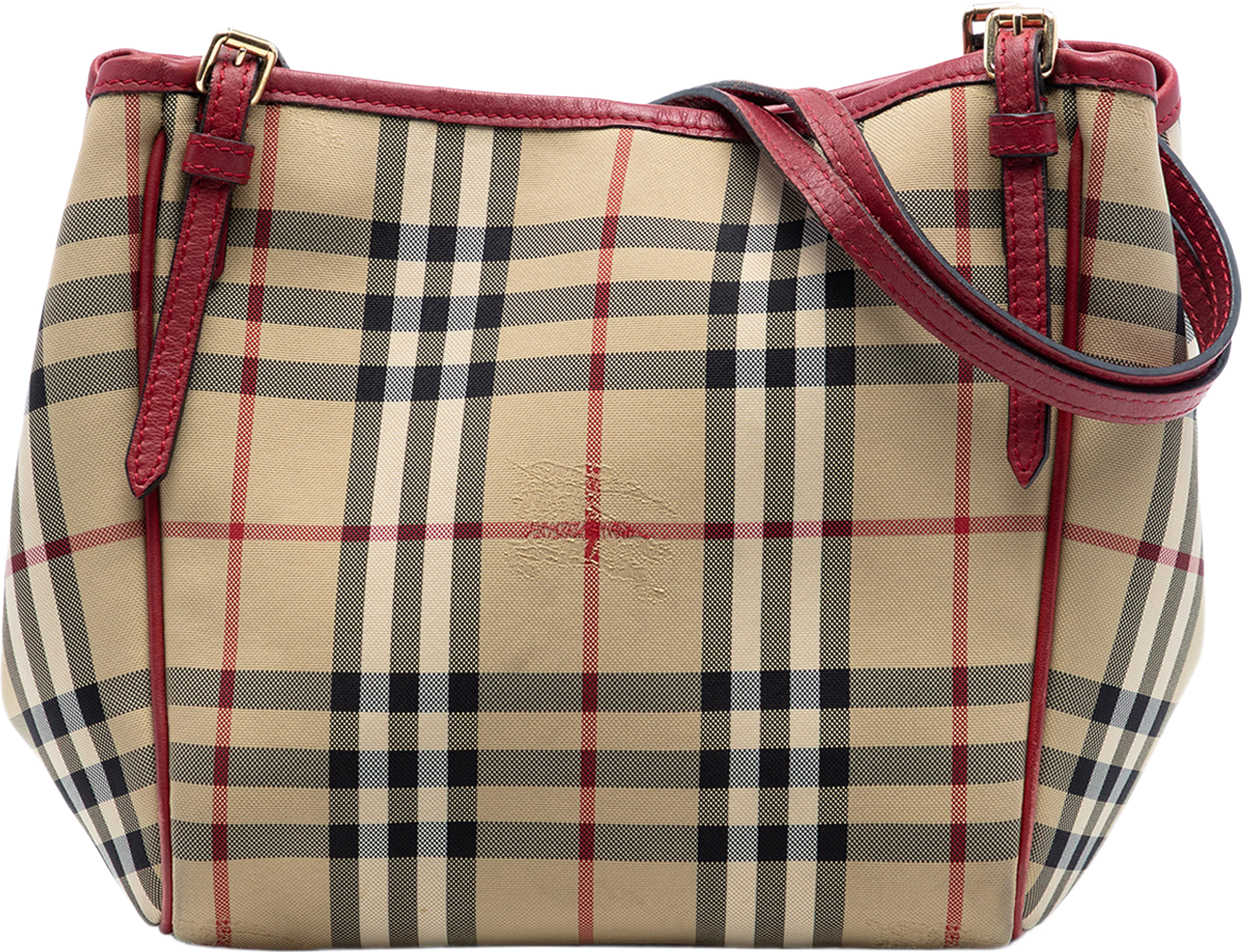 Burberry Small Haymarket Check Canvas Canterbury Tote, från Luxclusif, i färgen beige.