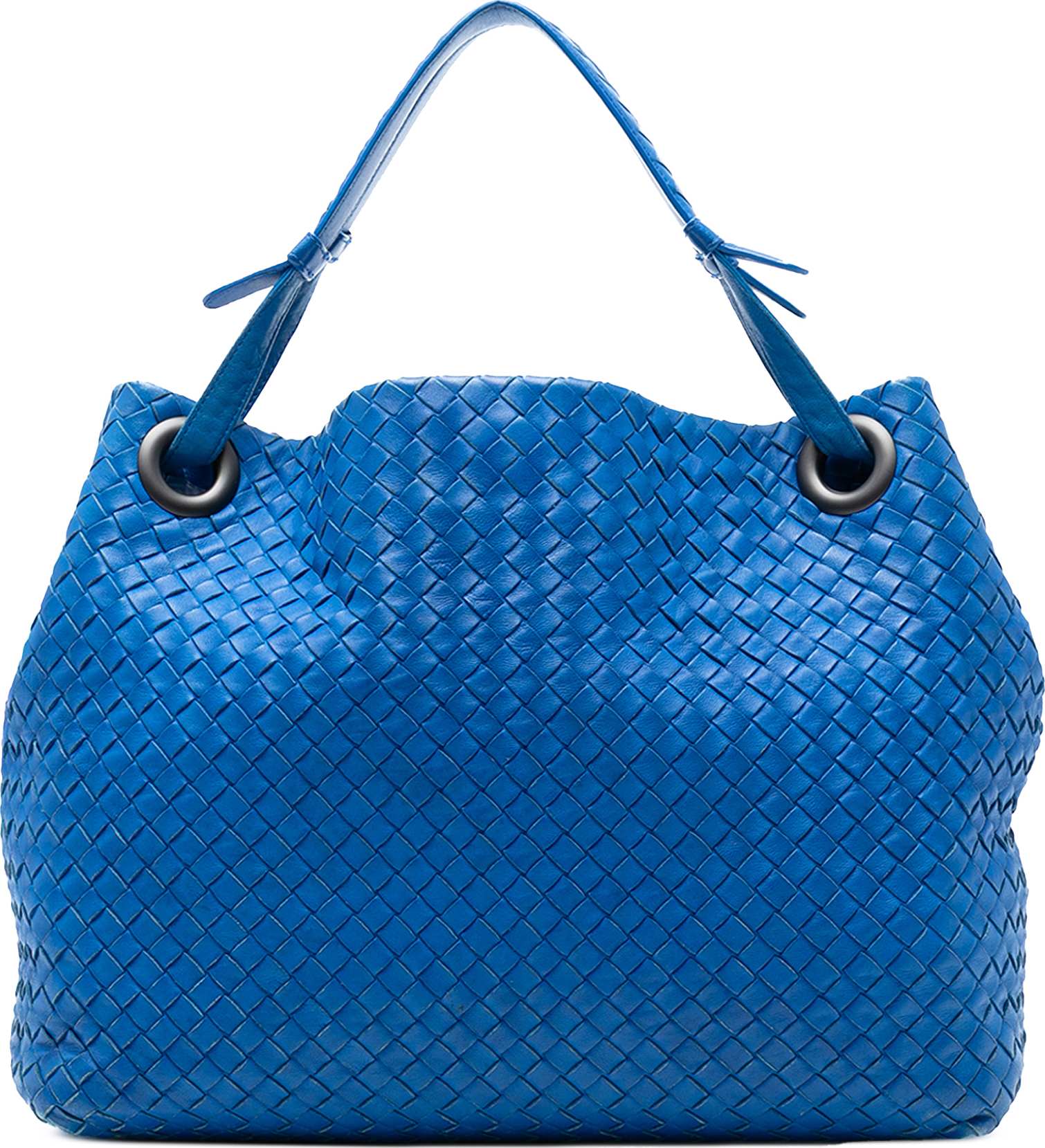 Bottega Veneta Medium Nappa Intrecciato Garda Tote, från Luxclusif, i färgen blue.