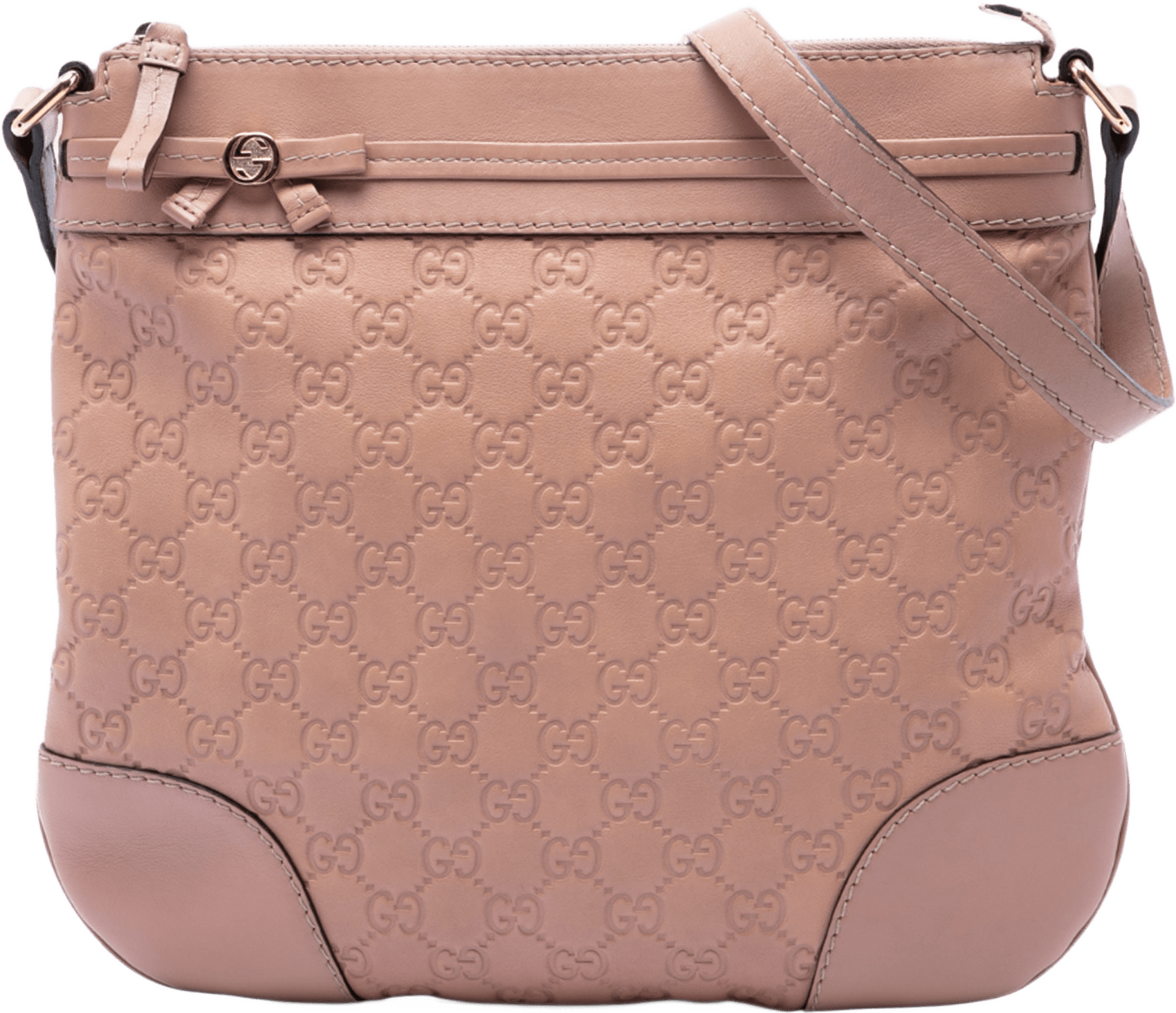 Gucci Guccissima Mayfair Crossbody, från Luxclusif, i färgen brun.