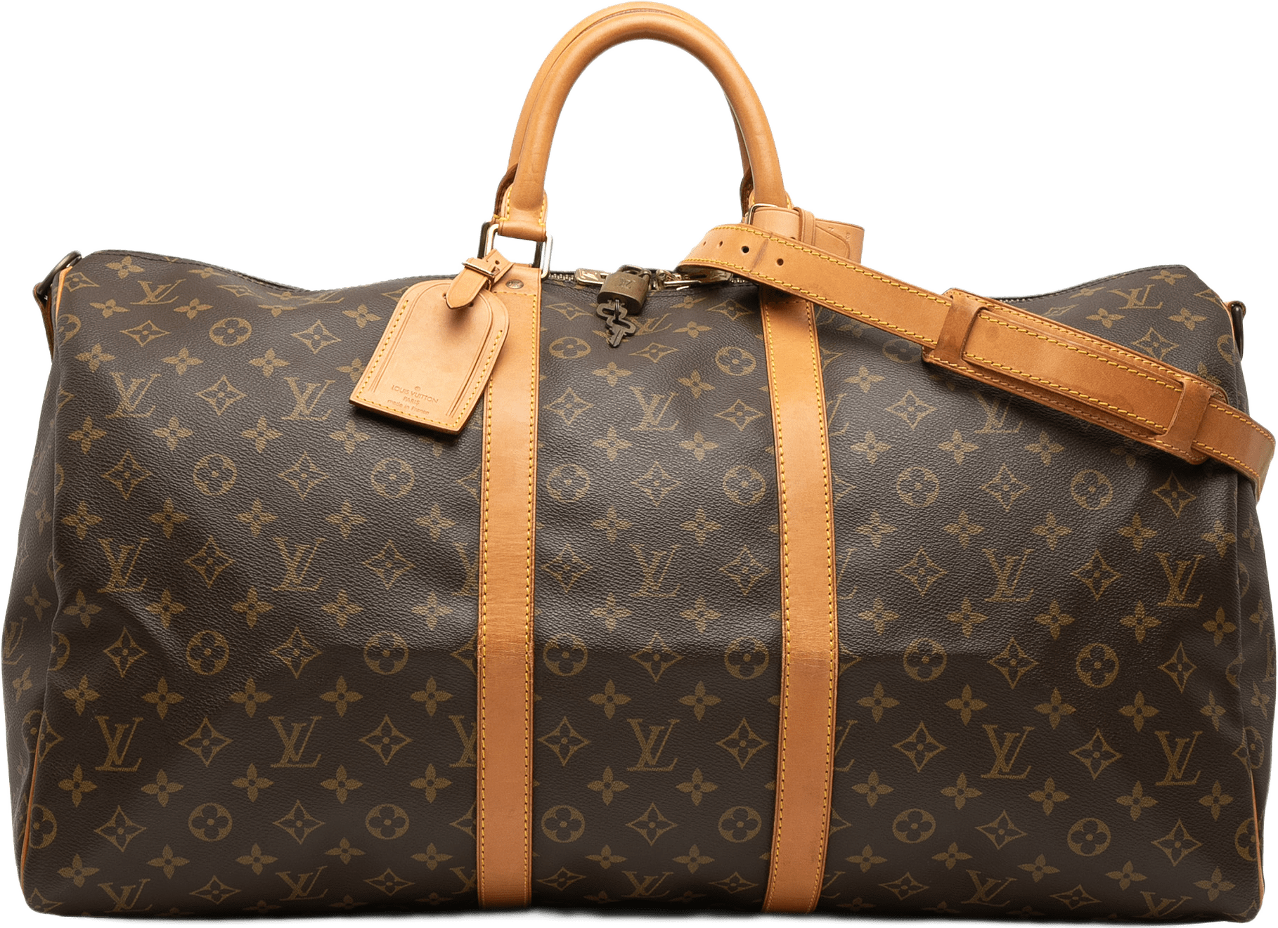 Louis Vuitton Monogram Keepall Bandouliere 55, från Luxclusif, i färgen brown.