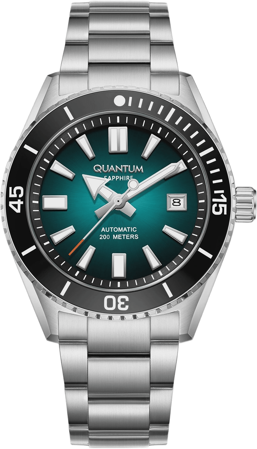 Quantum Automatic Herr Grön/stål, Metallband - Bar1208.300, från Quantum, i färgen 1.