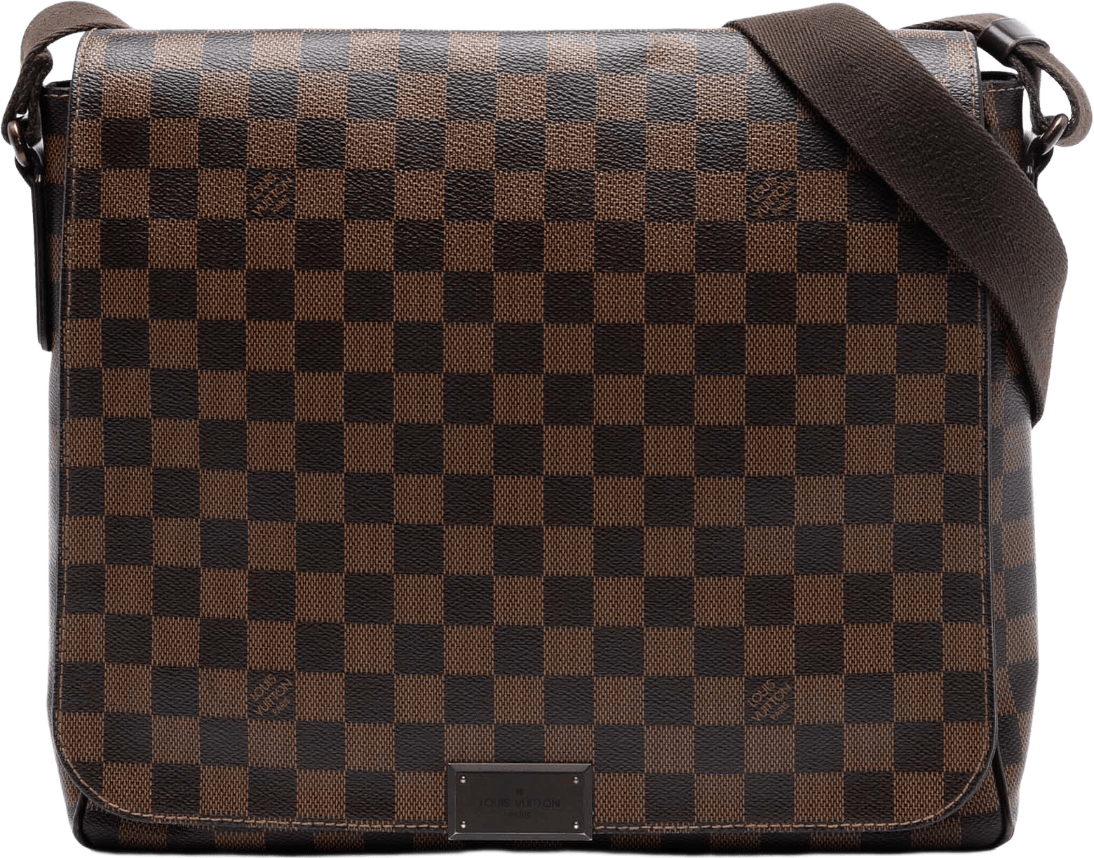 Louis Vuitton Damier Ebene District Mm, från Luxclusif, i färgen brown.
