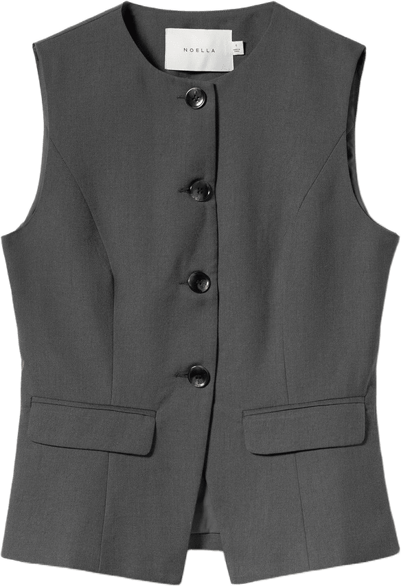 N-kasaunette Vest - Charcoal Mel., från Noella, i färgen charcoal mel..