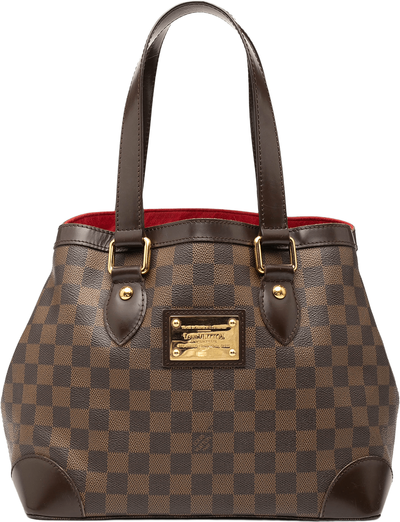 Louis Vuitton Damier Ebene Hampstead Pm, från Luxclusif, i färgen brown.