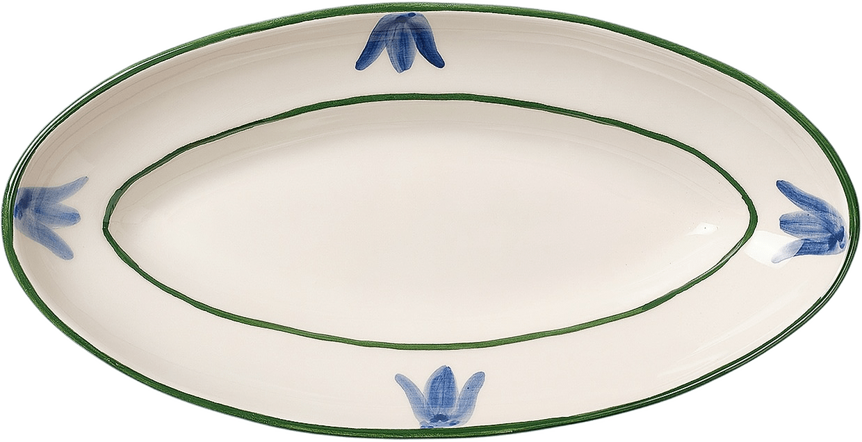 Cottage Flower Blue Bell Litet Serveringsfat - 25.5x13 Cm, från Pick A Poppy, i färgen light blue.