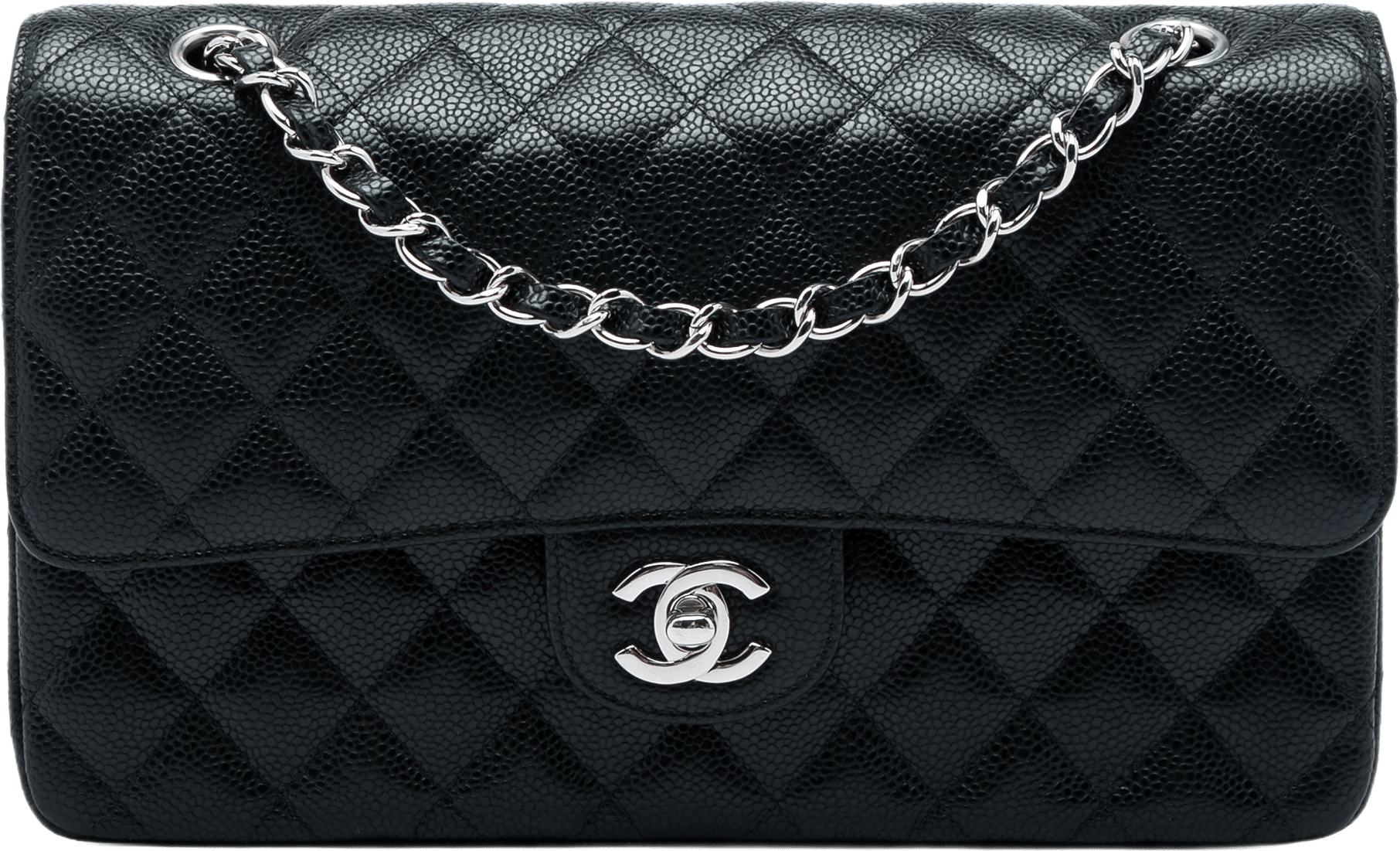 Chanel Medium Classic Caviar Double Flap, från Luxclusif, i färgen svart.