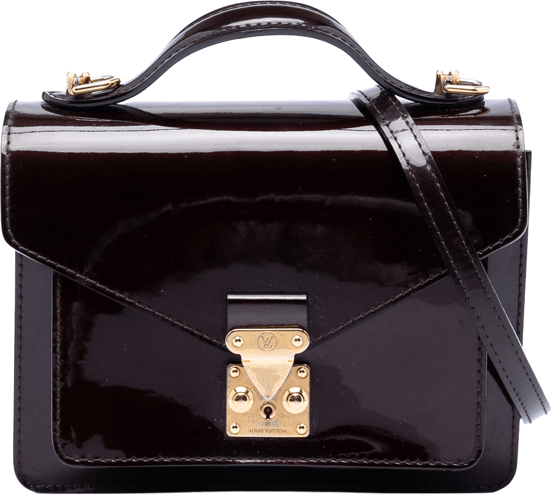 Louis Vuitton Vernis Monceau Bb, från Luxclusif, i färgen purple.