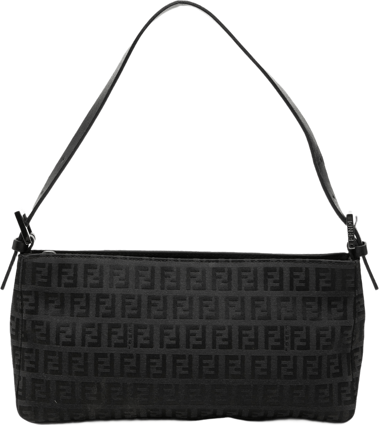 Fendi Zucchino Canvas Pochette, från Luxclusif, i färgen svart.