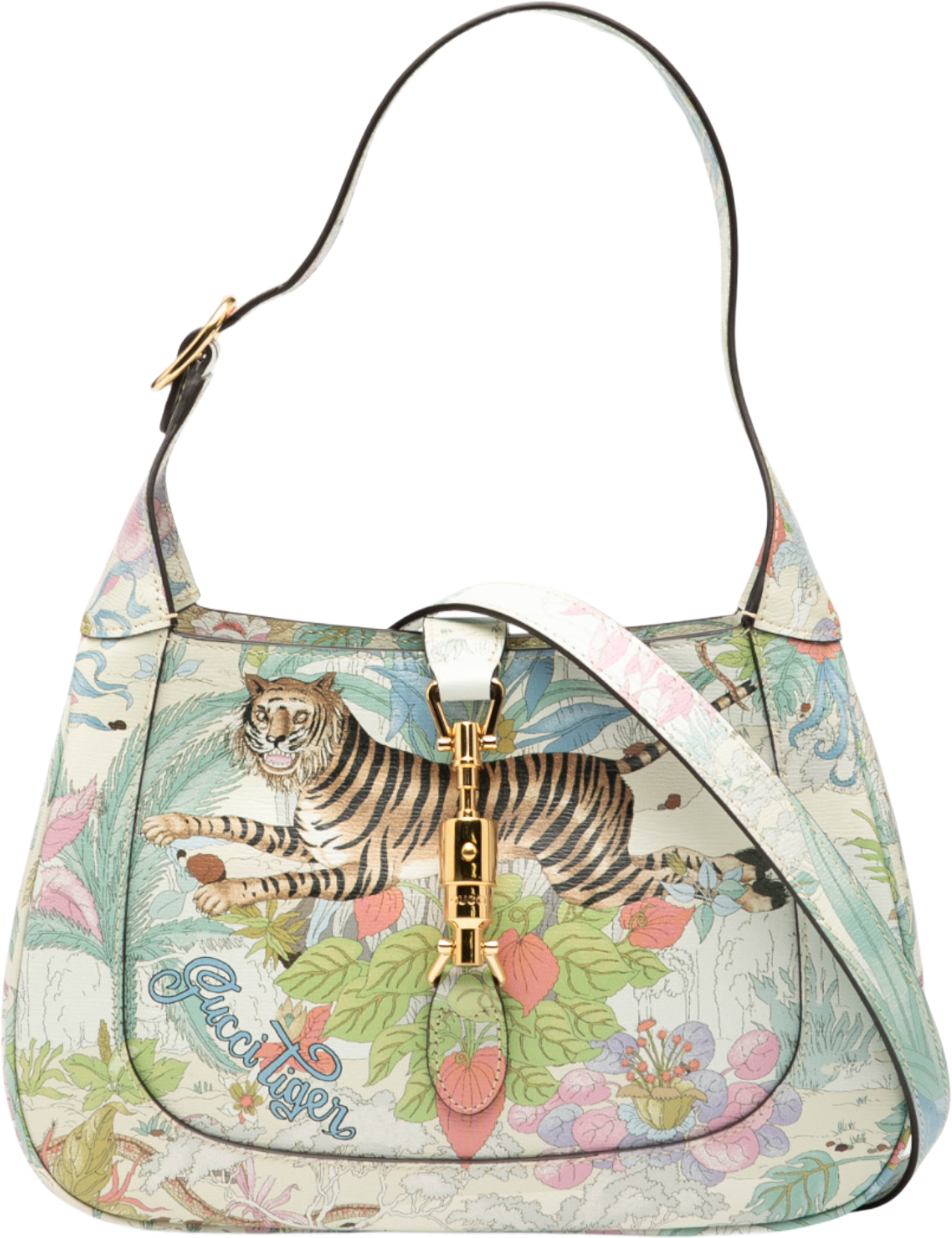 Gucci Small Calfskin Tiger Jackie 1961 Crossbody, från Luxclusif, i färgen blue.
