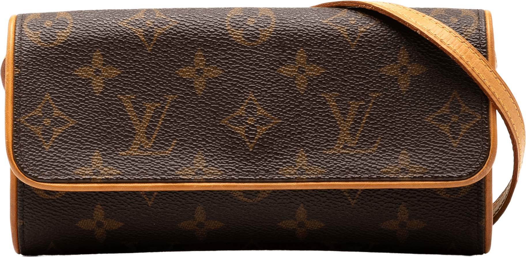Louis Vuitton Monogram Pochette Twin Pm, från Luxclusif, i färgen brown.
