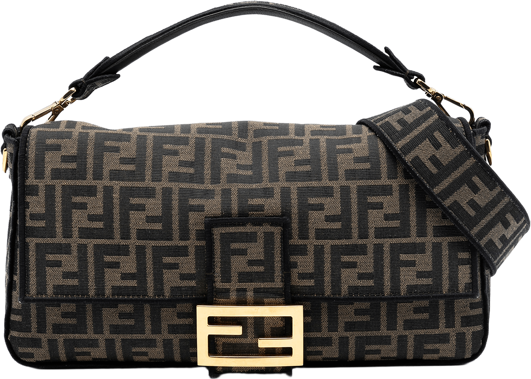 Fendi Large Zucca Canvas Baguette Satchel, från Luxclusif, i färgen brown.