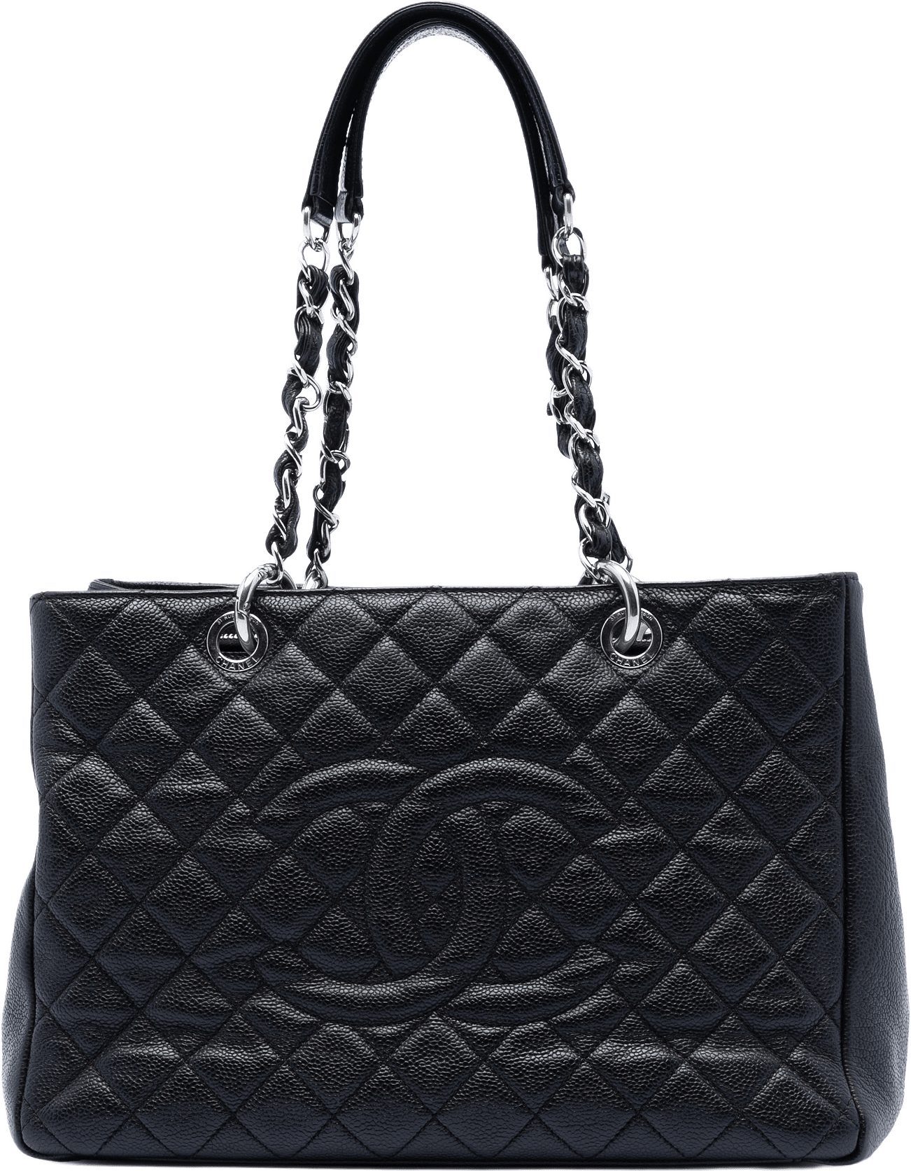 Chanel Caviar Grand Shopping Tote, från Luxclusif, i färgen black.