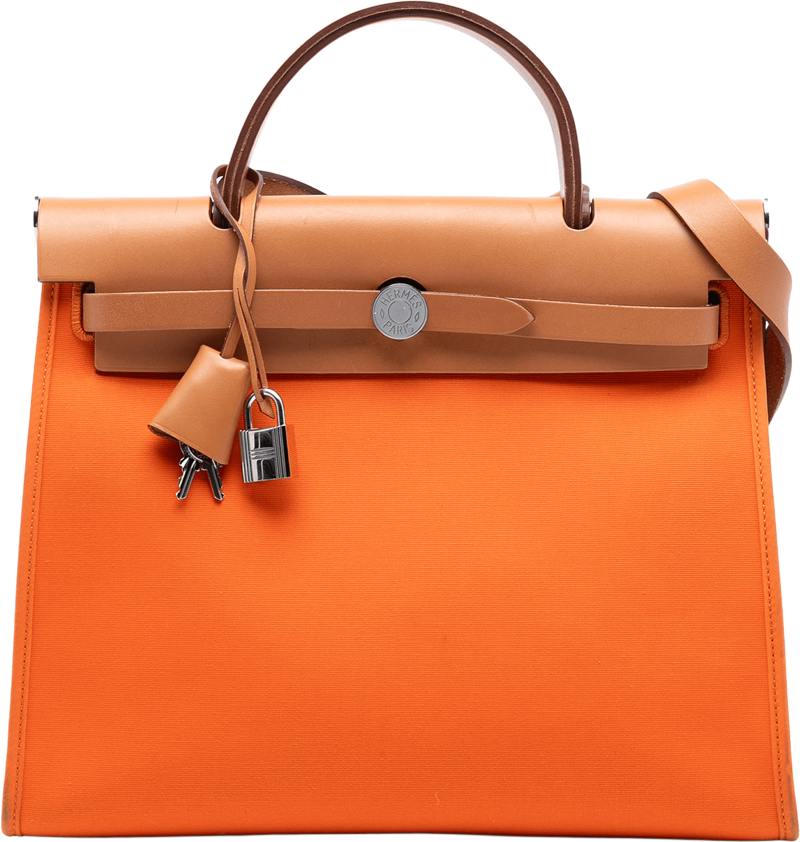 Hermès Toile Herbag Zip 31, från Luxclusif, i färgen dark orange.