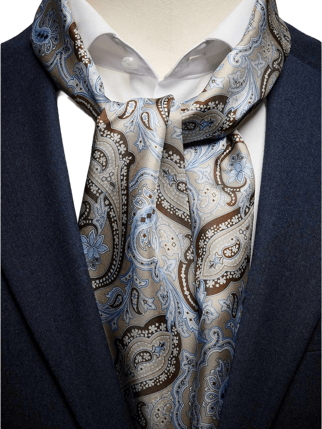 Silk Scarf Paisley, från John Henric, i färgen beige.