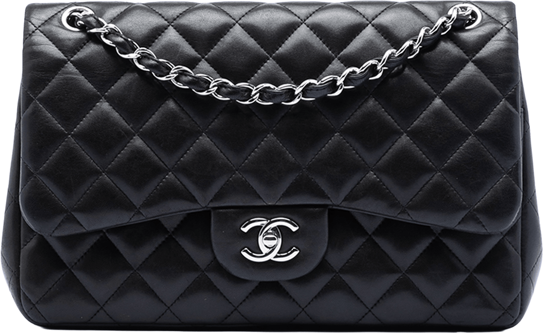 Chanel Jumbo Classic Lambskin Double Flap, från Luxclusif, i färgen black.
