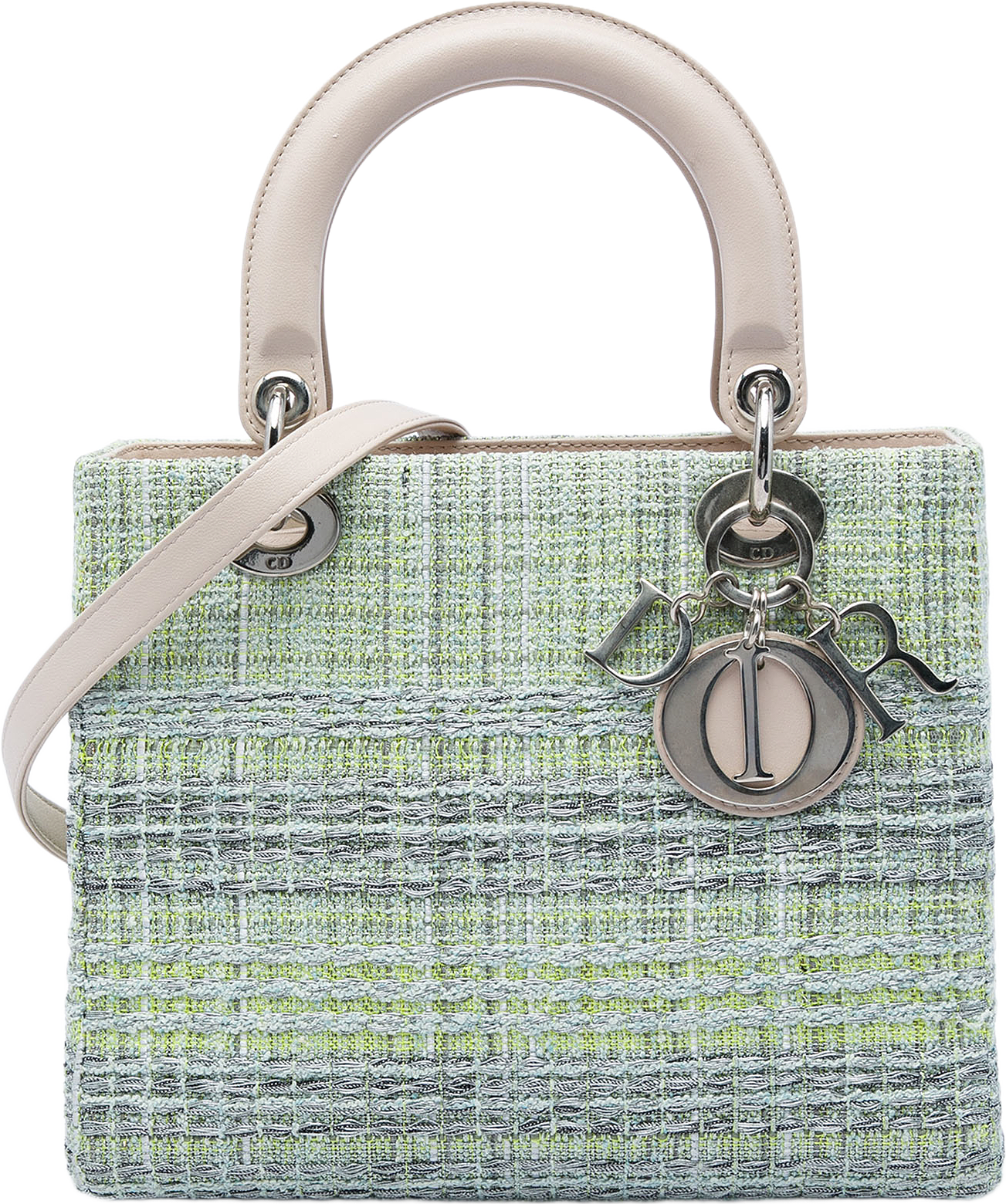 Dior Medium Tweed Lady Dior, från Luxclusif, i färgen grön.