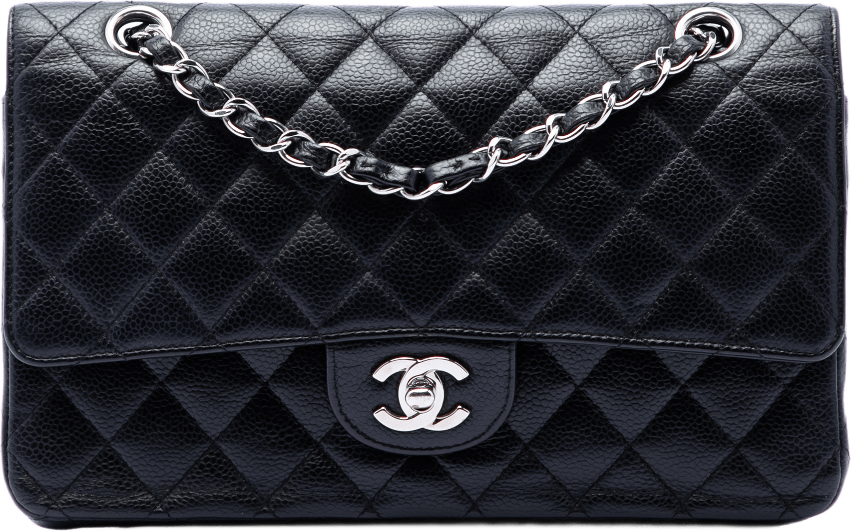 Chanel Medium Classic Caviar Double Flap, från Luxclusif, i färgen svart.