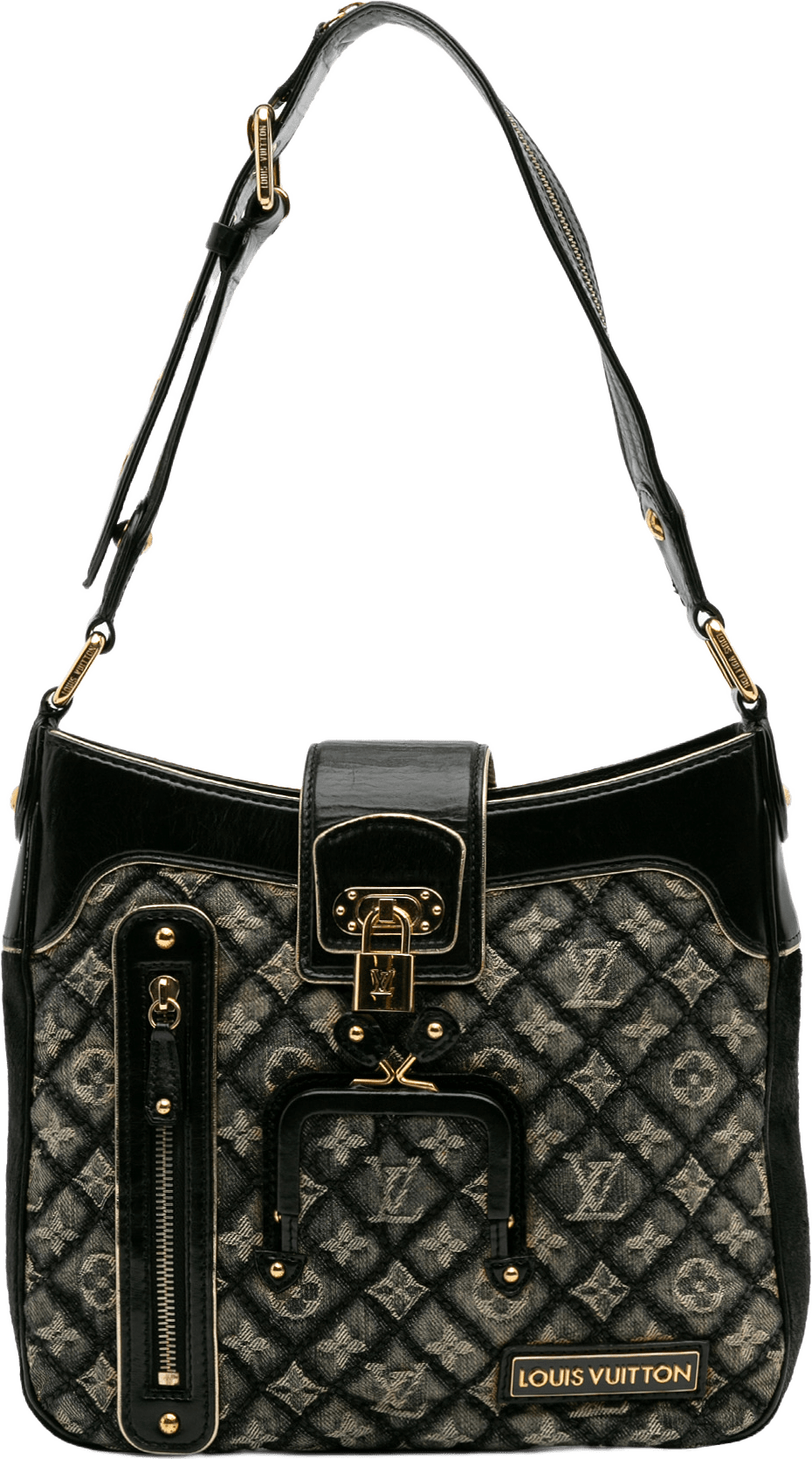 Louis Vuitton Quilted Monogram Denim Musette, från Luxclusif, i färgen gray.