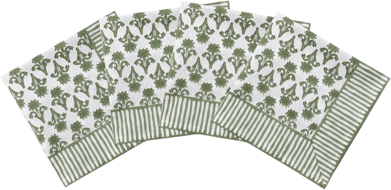 Lily Servett 4-pack - 45x45 Cm, från Pick A Poppy, i färgen green.