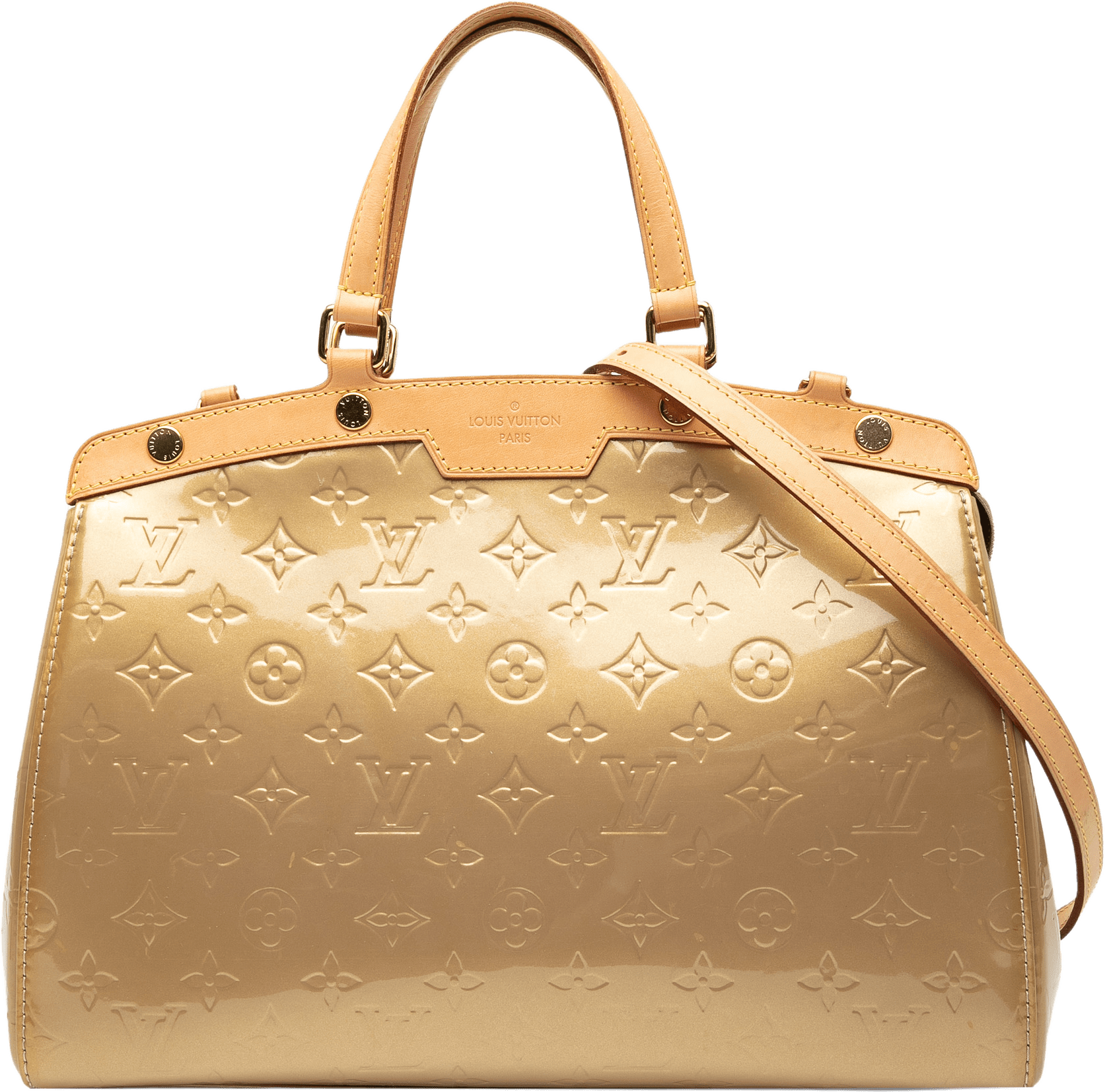 Louis Vuitton Monogram Vernis Brea Mm, från Luxclusif, i färgen gold.