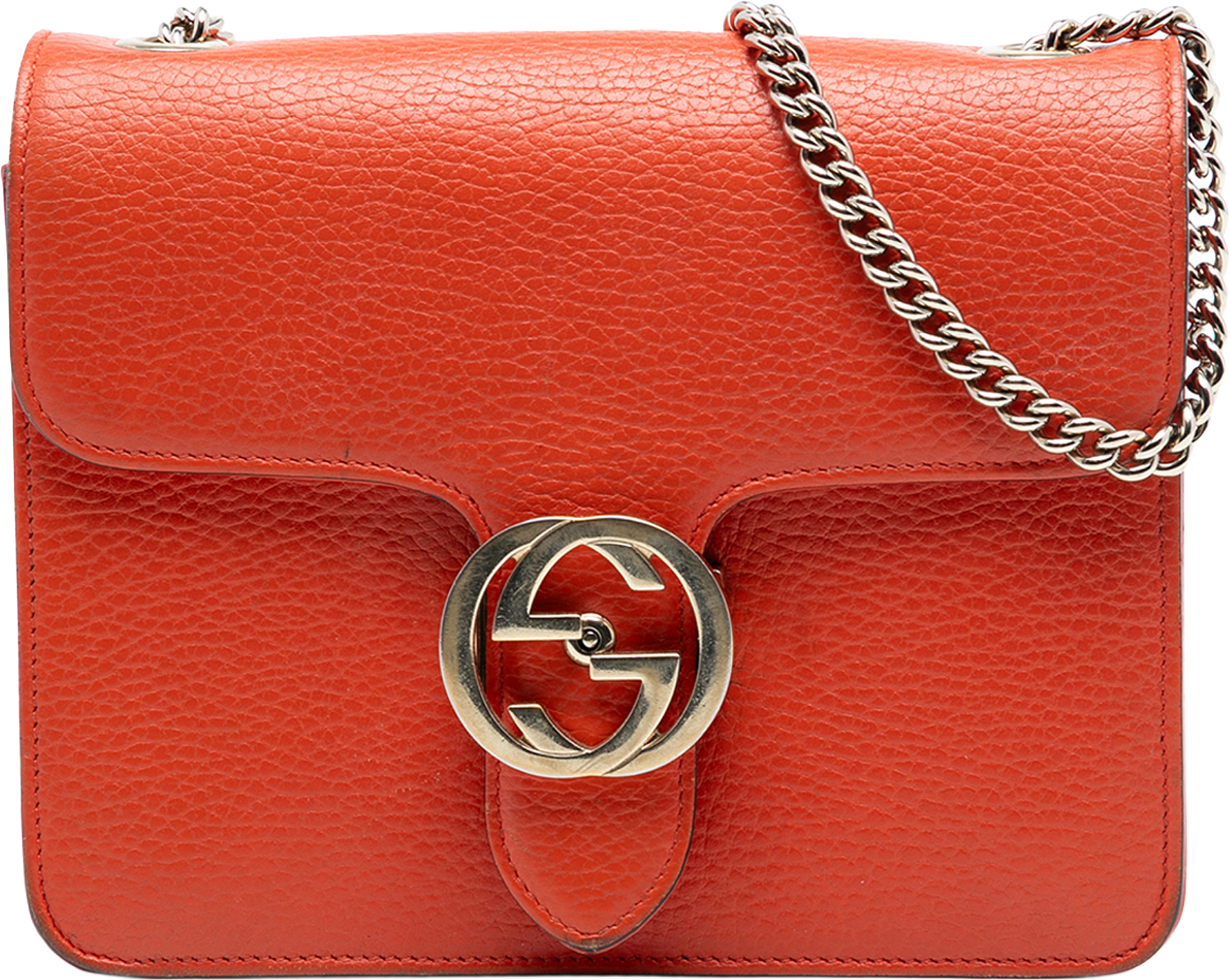 Gucci Small Dollar Calfskin Interlocking G Crossbody, från Luxclusif, i färgen orange.