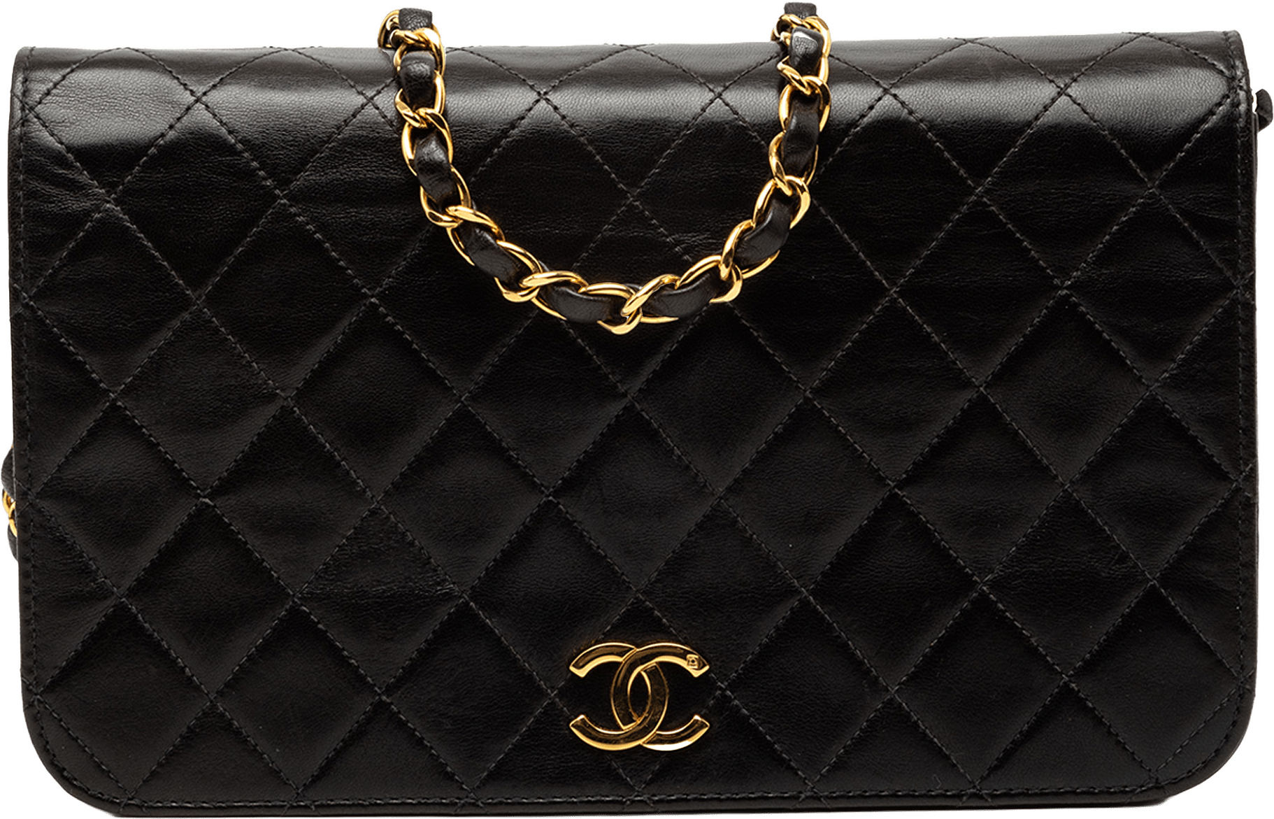 Chanel Cc Quilted Lambskin Full Flap, från Luxclusif, i färgen black.