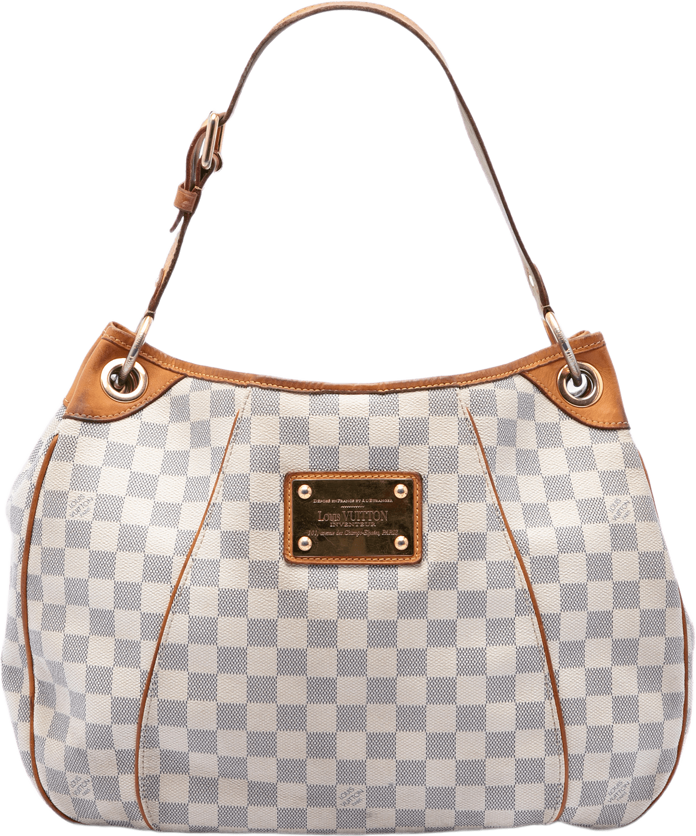 Louis Vuitton Damier Azur Galliera Pm, från Luxclusif, i färgen vit.
