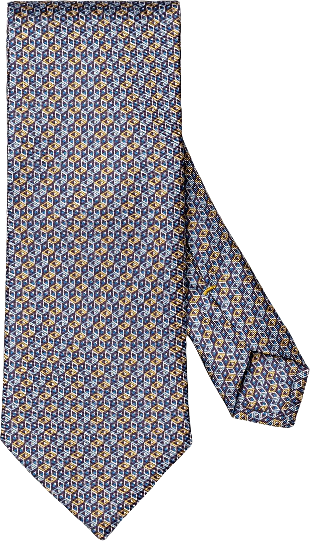 Geometriskt Mönstrad Sidenslips, från Eton, i färgen yellow.